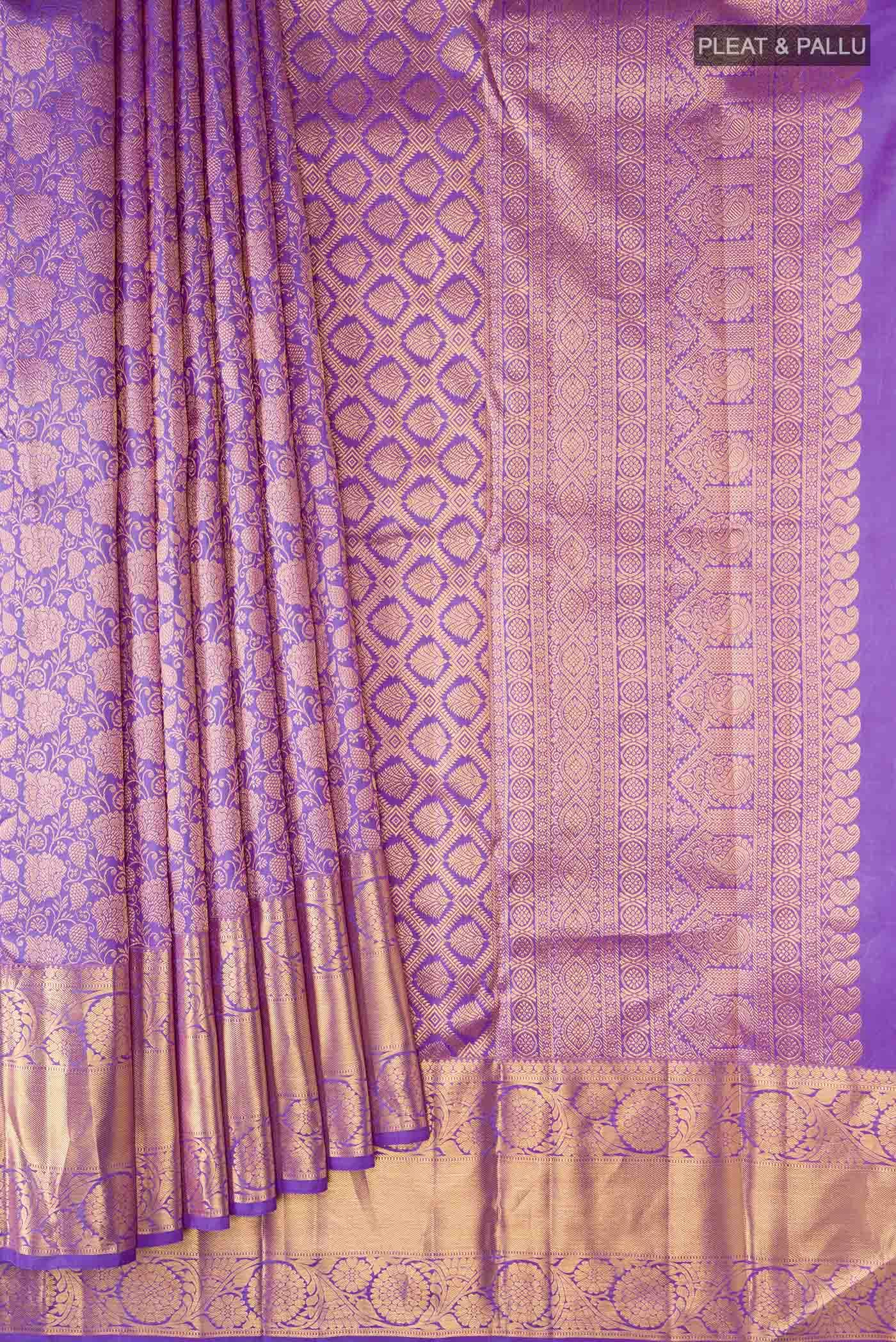 Lavender Kanchipuram Silk Saree