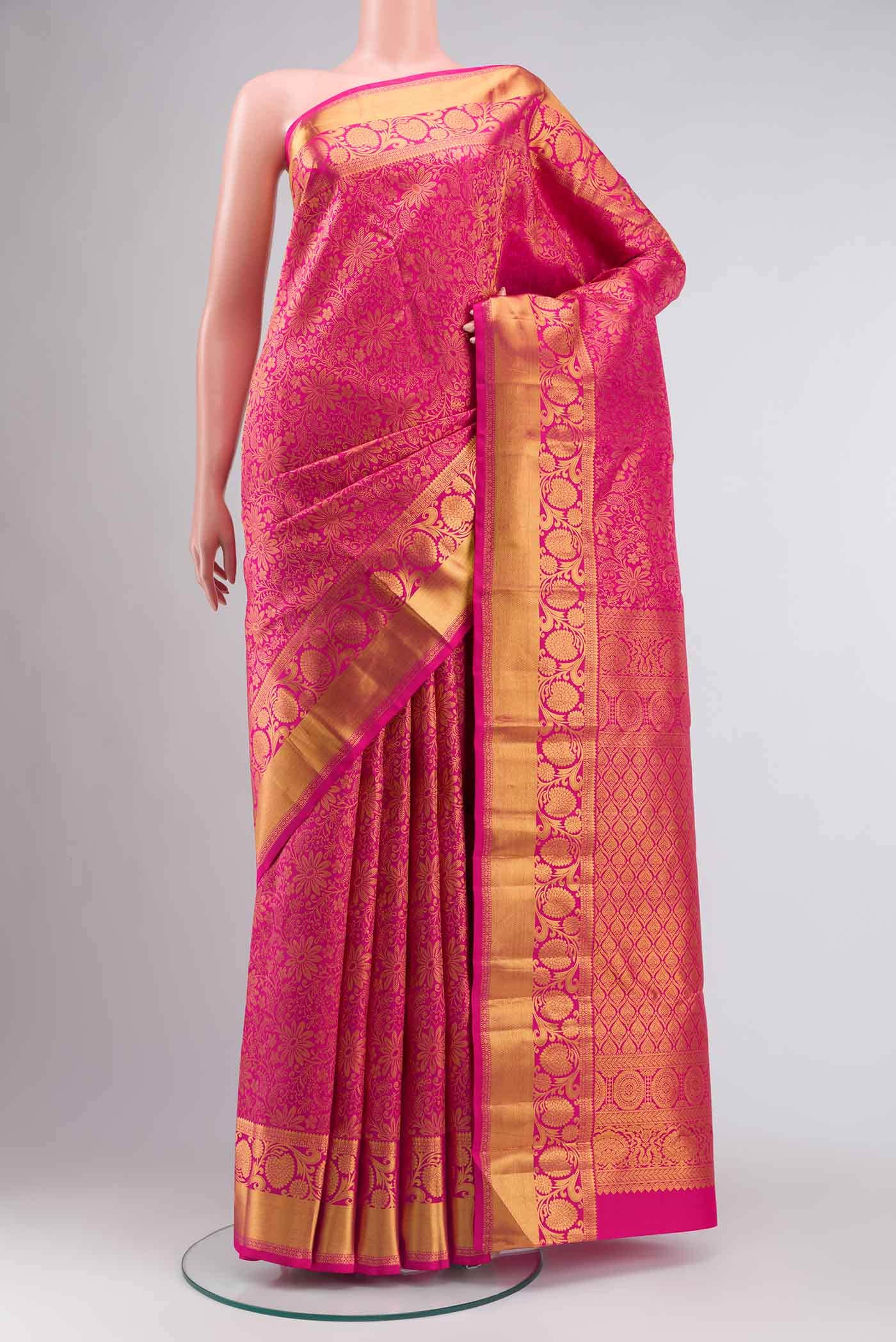 Pink Kanchipuram Silk Saree