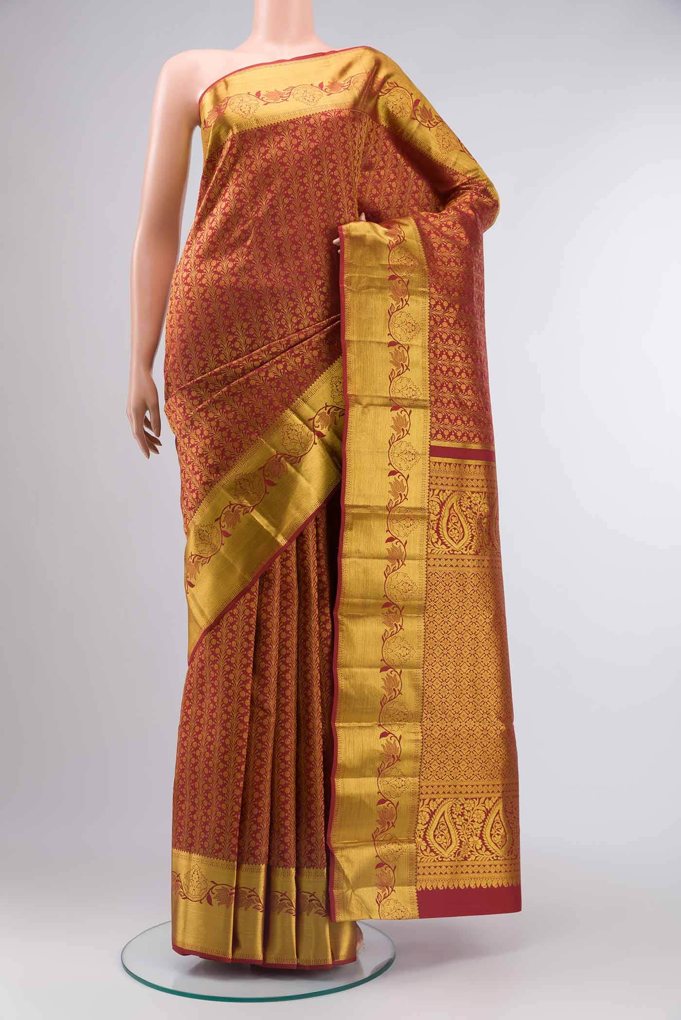 Maroon Kanchipuram Silk Saree
