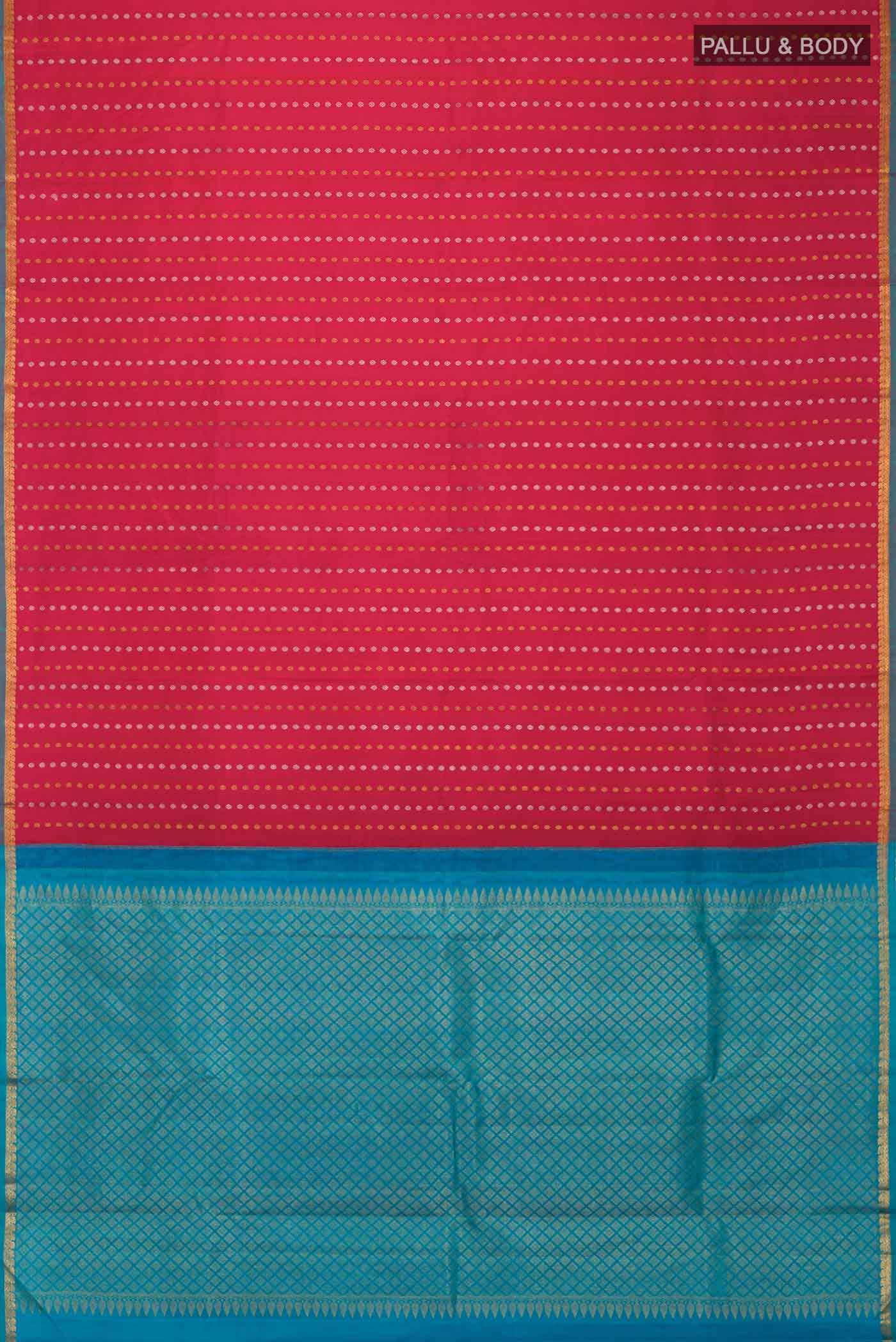 Dark Pink Kanchipuram Silk Saree