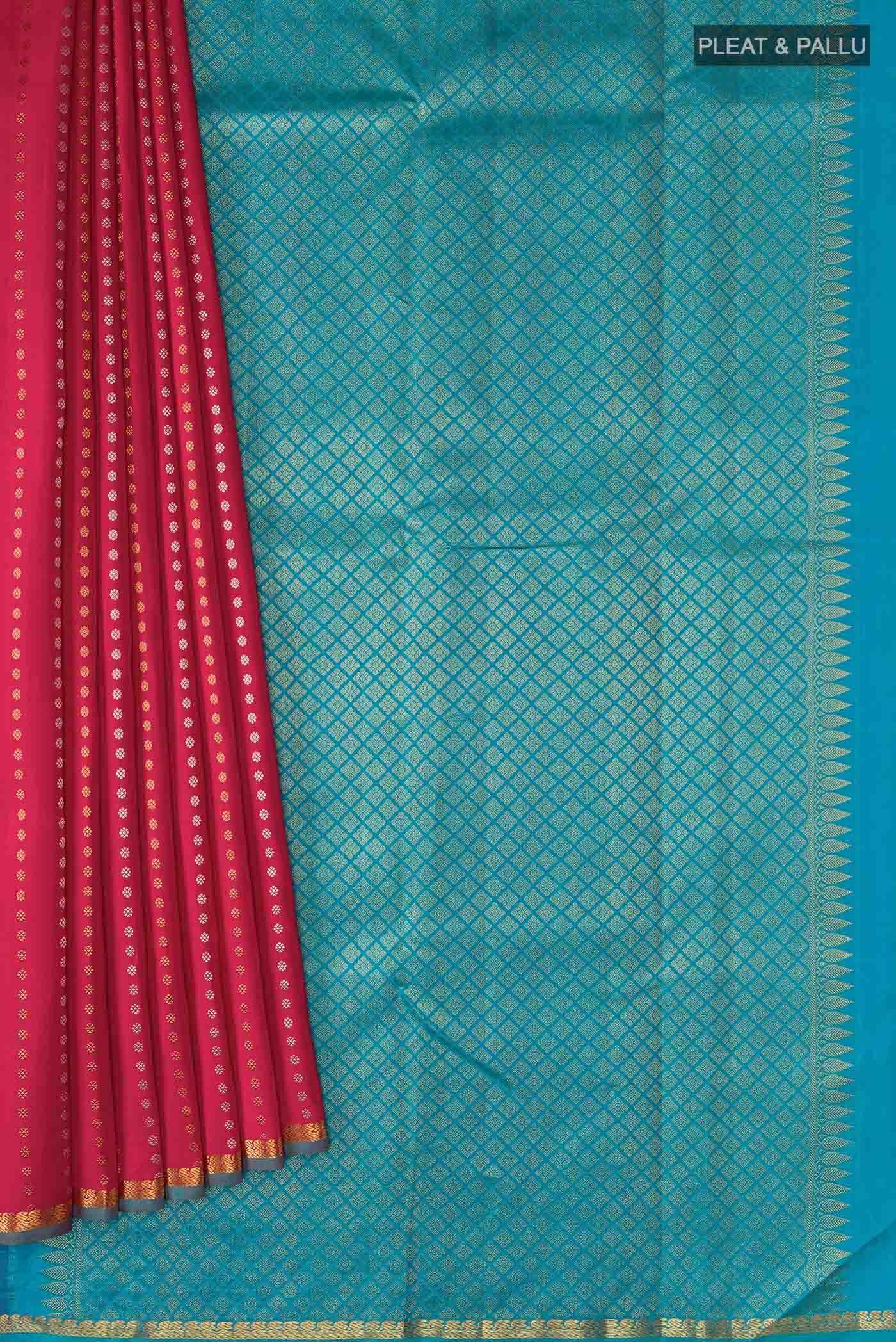 Dark Pink Kanchipuram Silk Saree