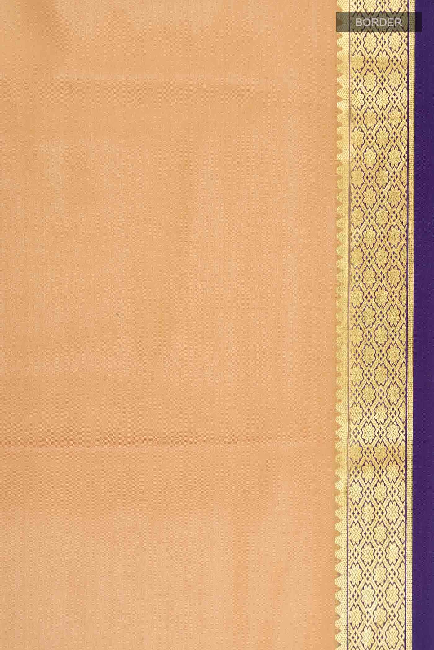 Beige Mysore Crepe Saree