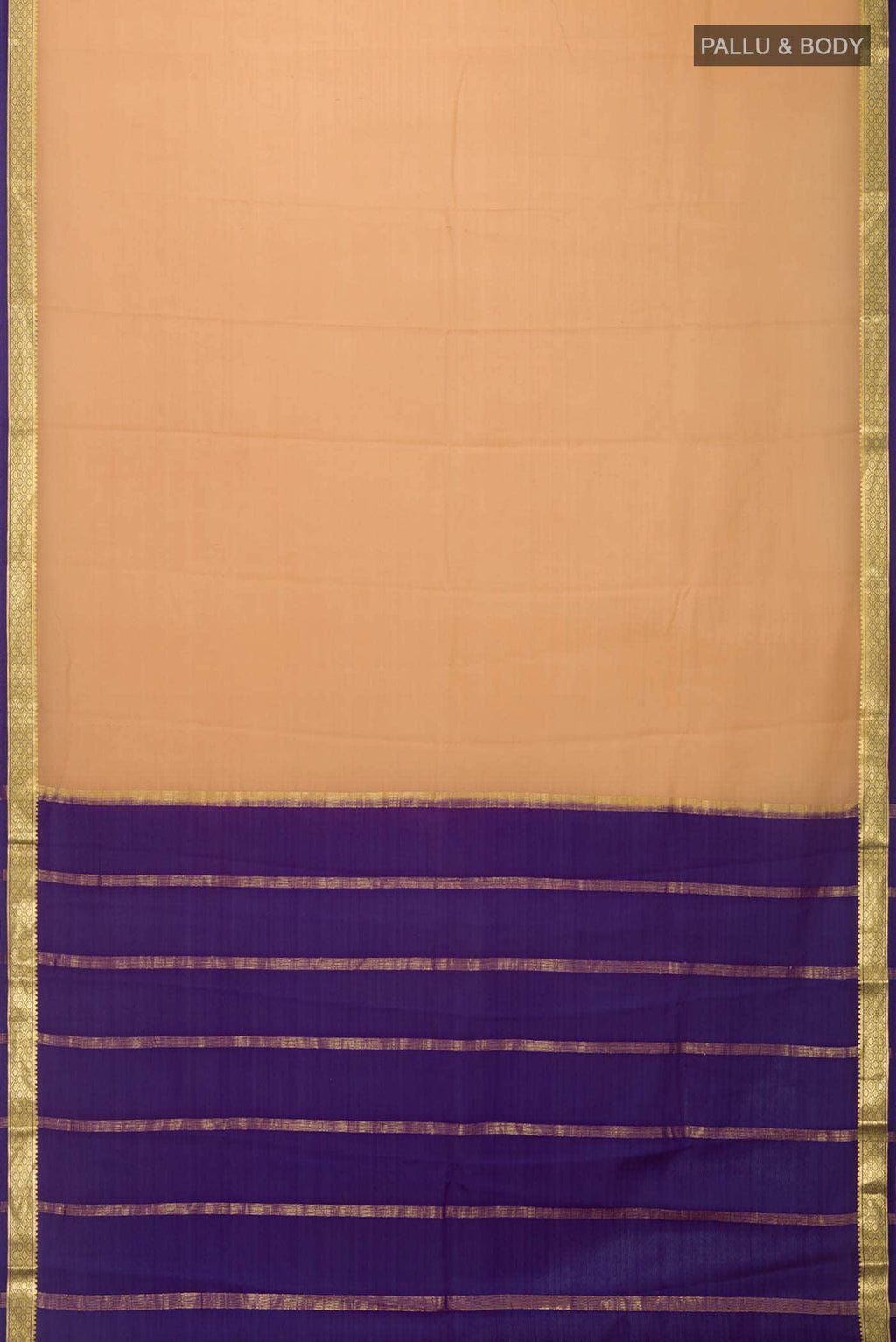 Beige Mysore Crepe Saree