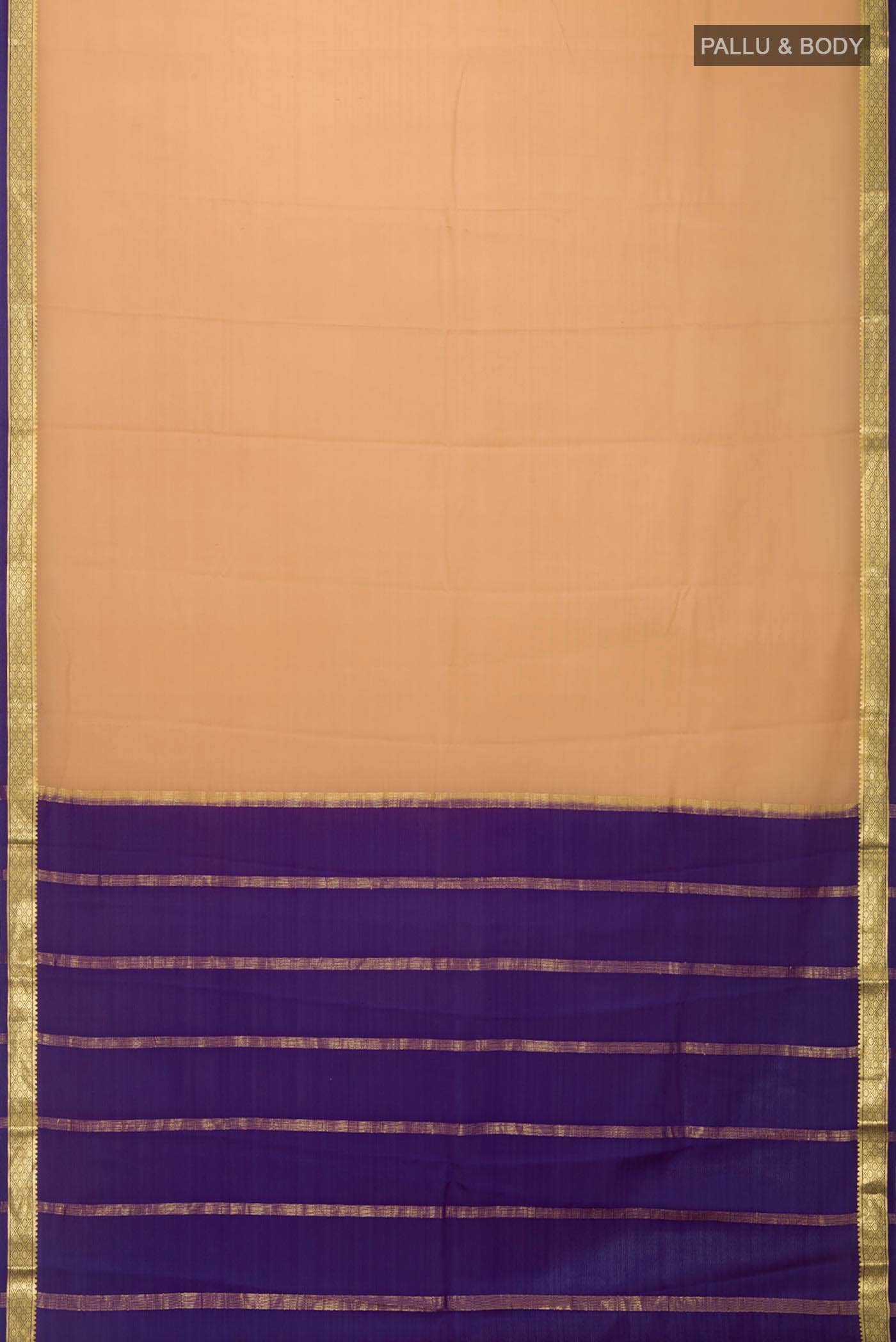 Beige Mysore Crepe Saree