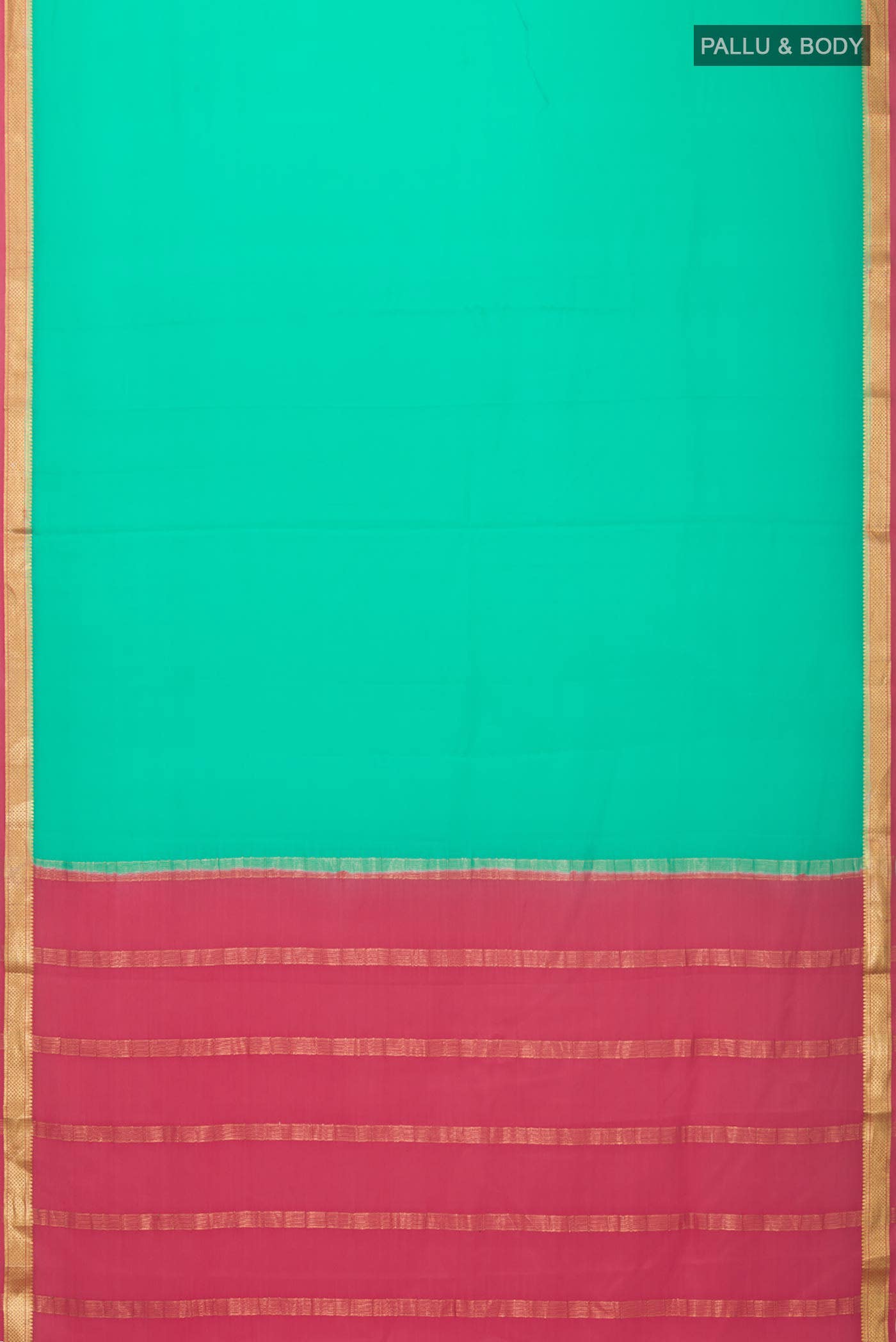 Sea Green Mysore Crepe Saree