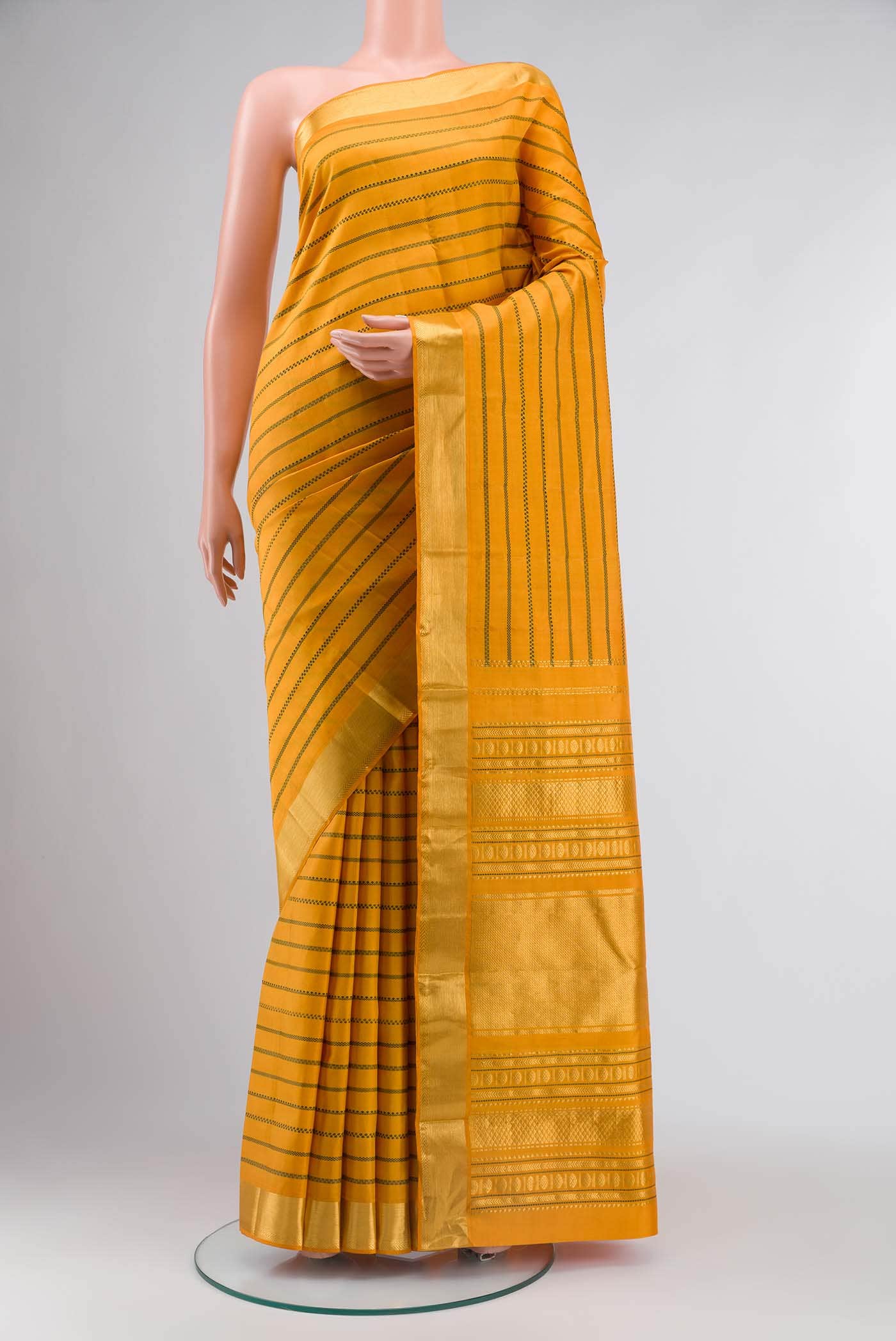 Yellow Kanchipuram Silk Saree