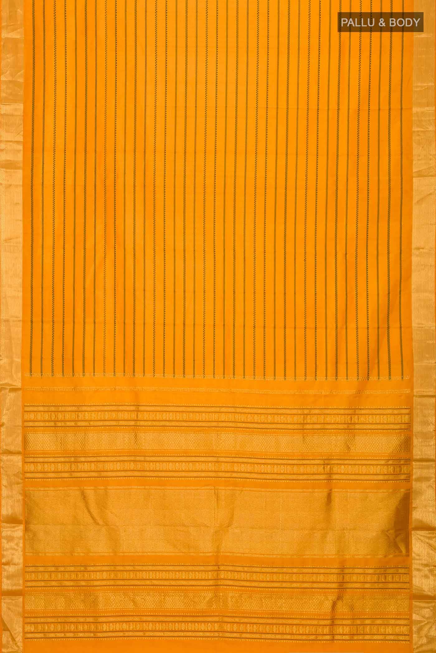 Yellow Kanchipuram Silk Saree