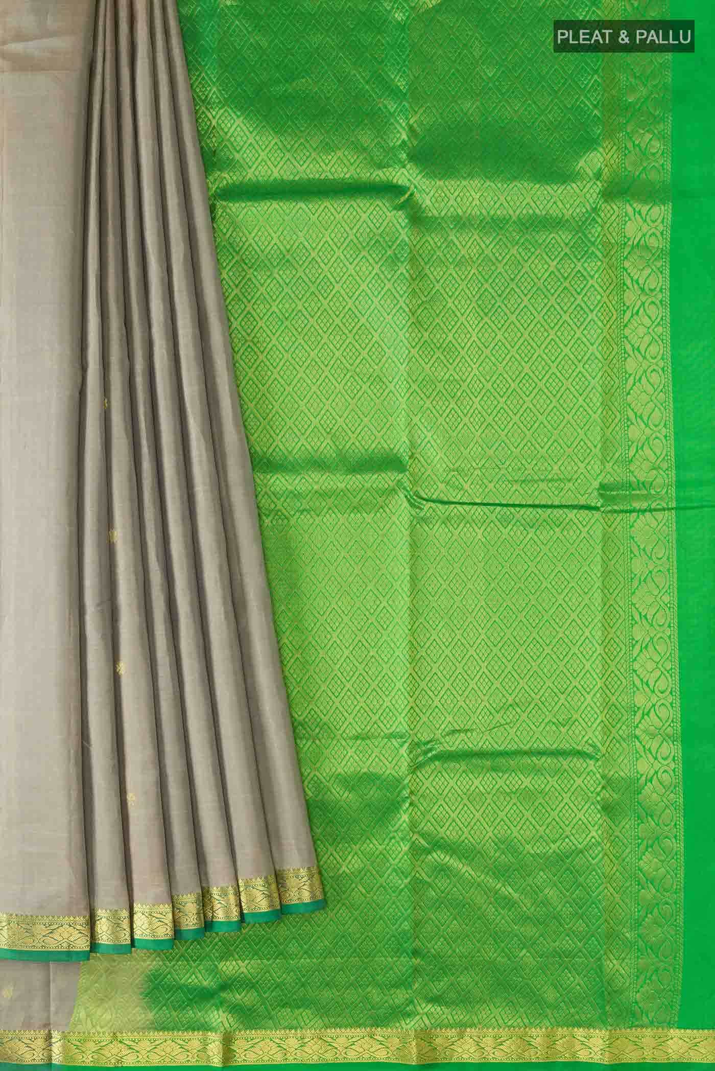 Grey Kanchipuram Silk Saree