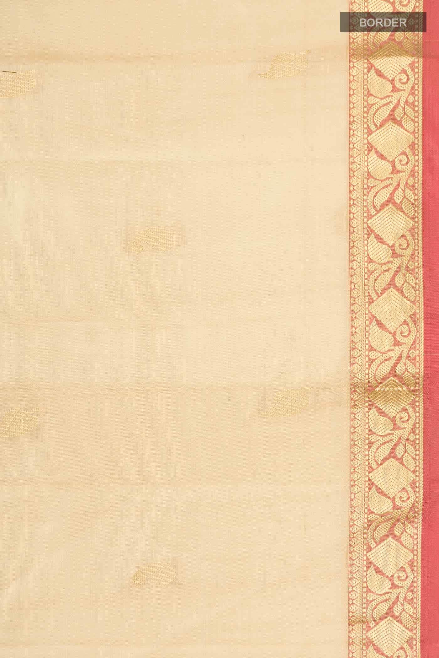 Beige Kanchipuram Silk Saree