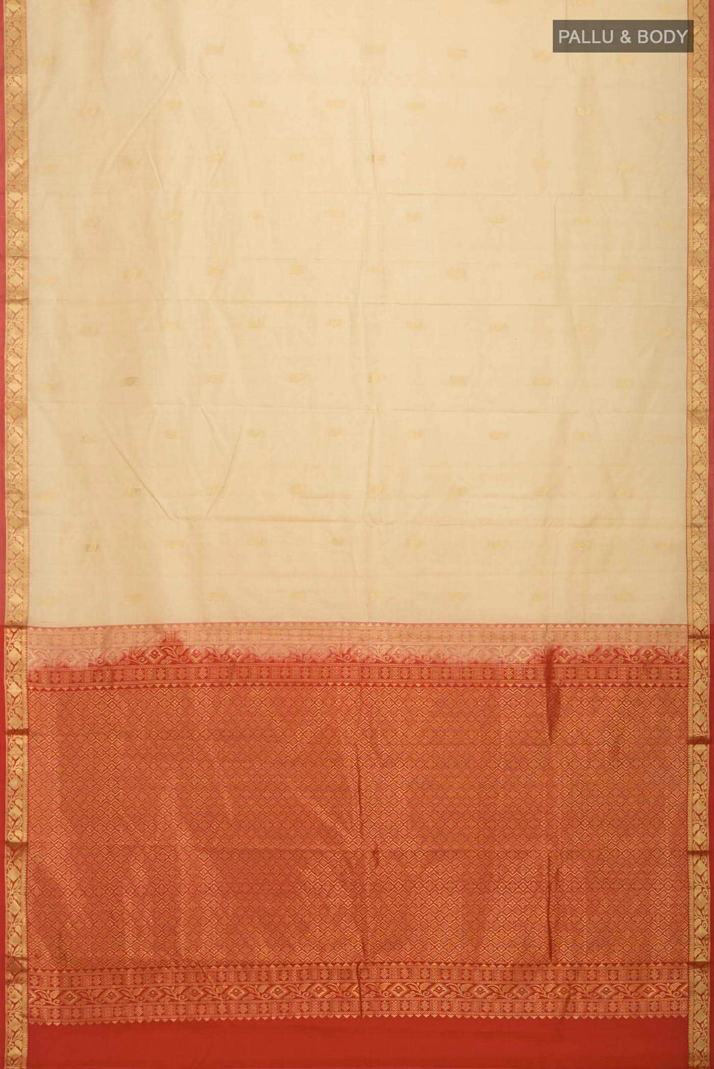 Beige Kanchipuram Silk Saree