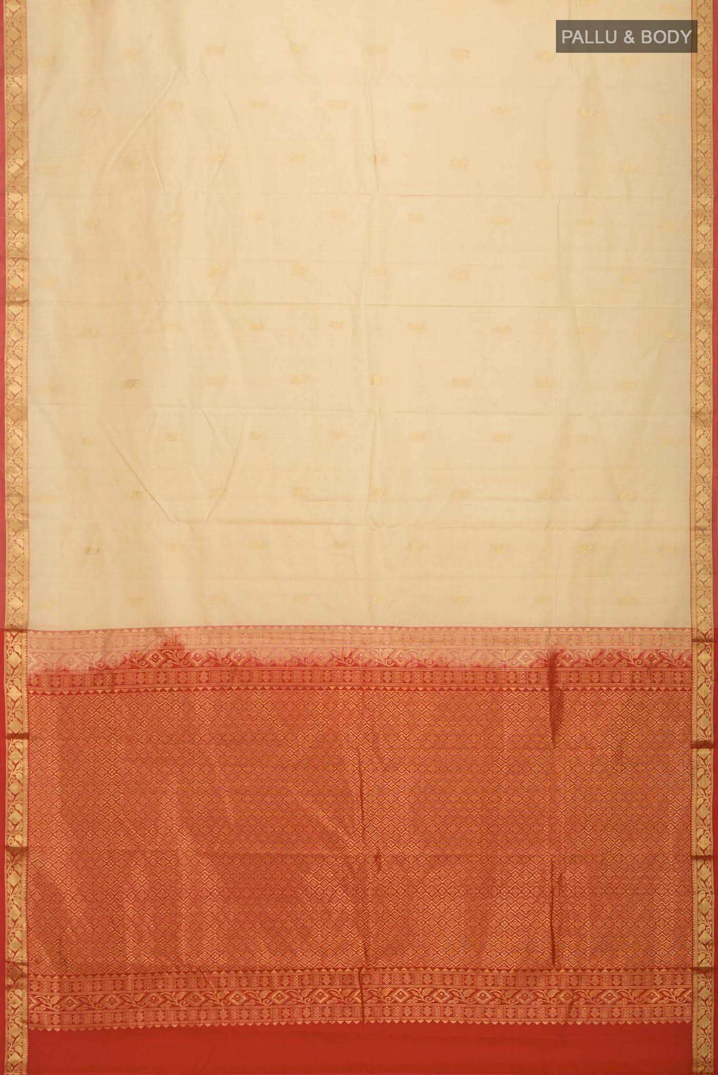 Beige Kanchipuram Silk Saree