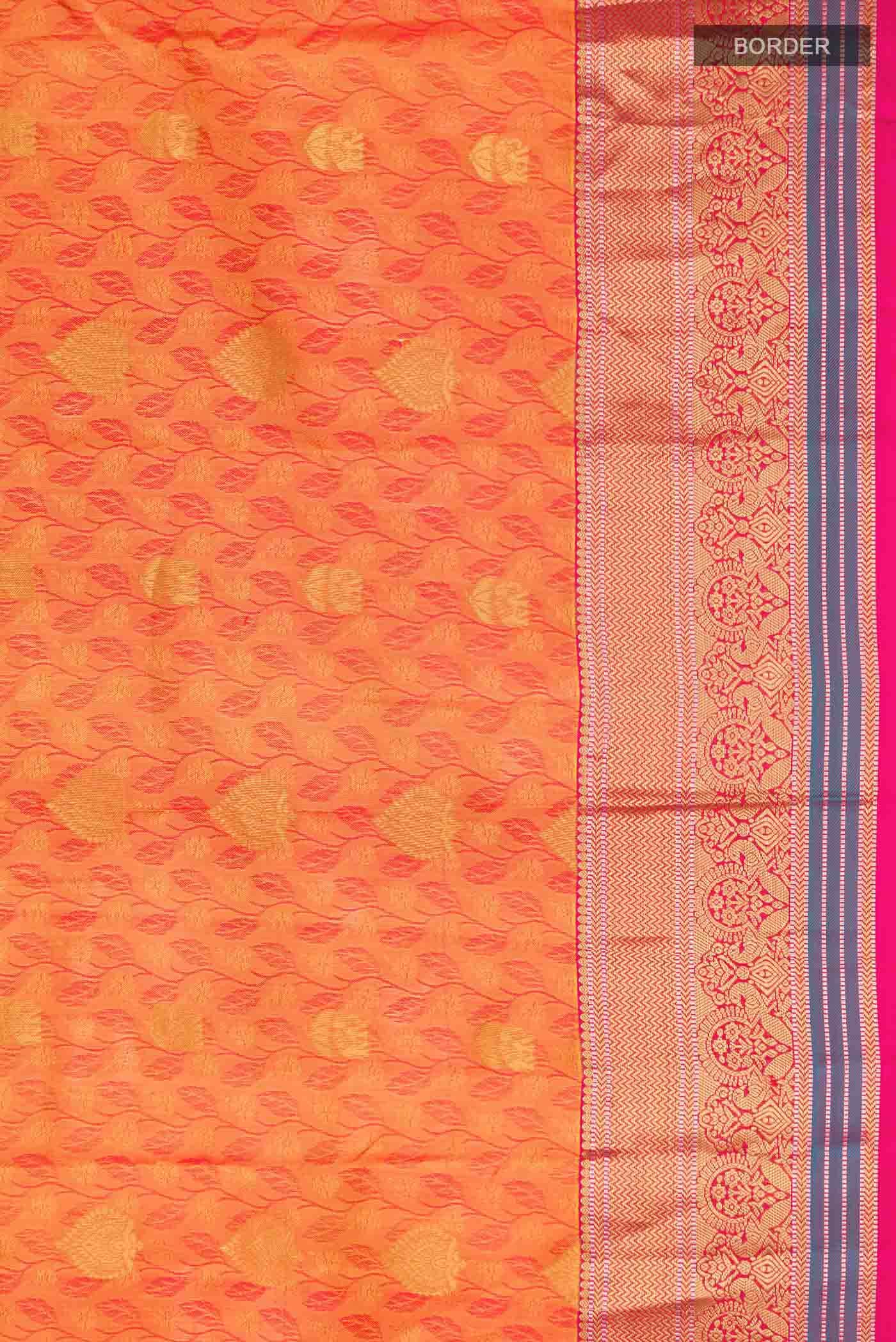 Mustard Kanchipuram Silk Saree