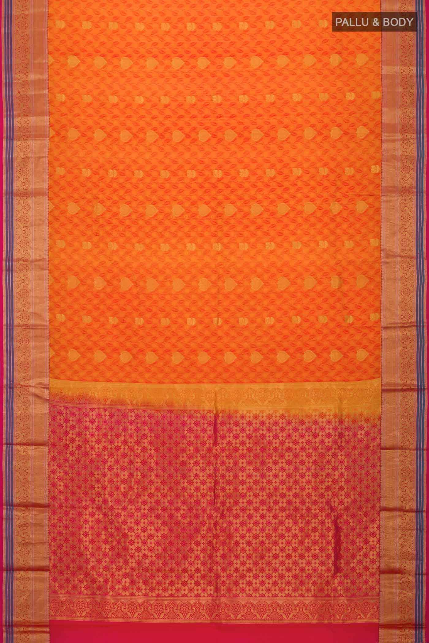 Mustard Kanchipuram Silk Saree