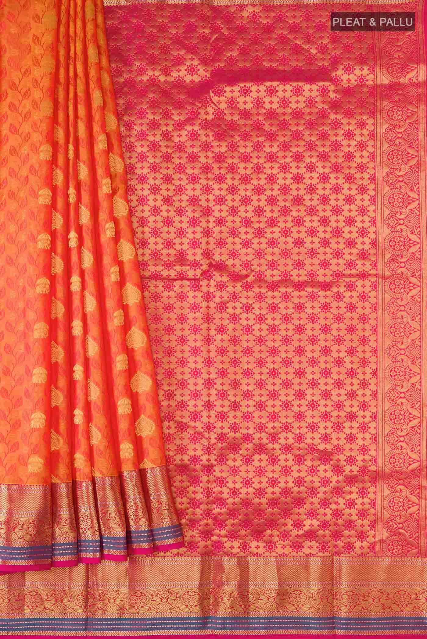 Mustard Kanchipuram Silk Saree