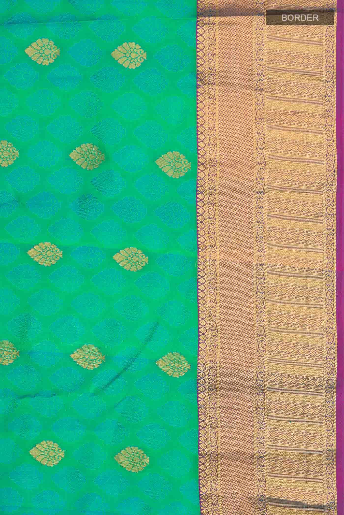 Blue with Green Dual Tone Kanchipuram Silk Saree