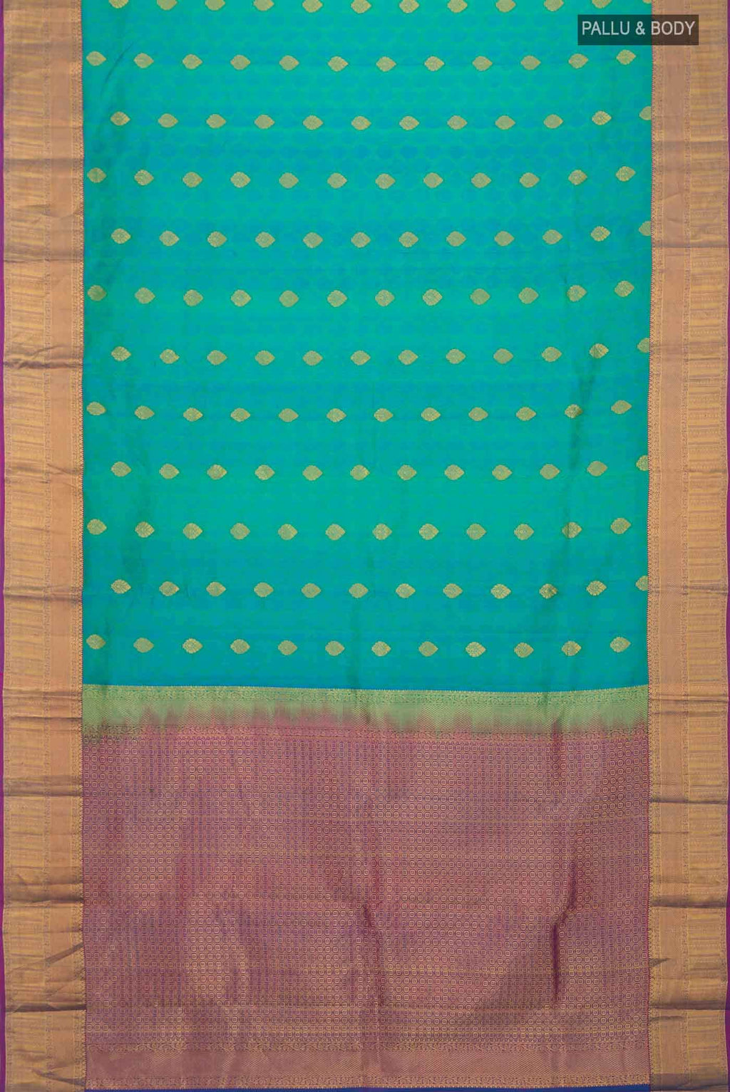 Blue with Green Dual Tone Kanchipuram Silk Saree