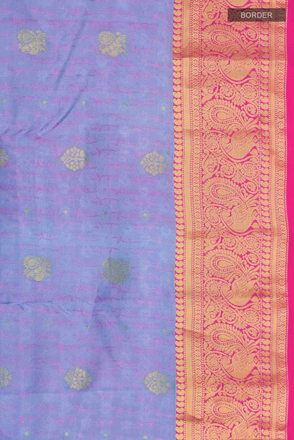 Blue With Pink Dual Tone Kanchipuram Silk Saree