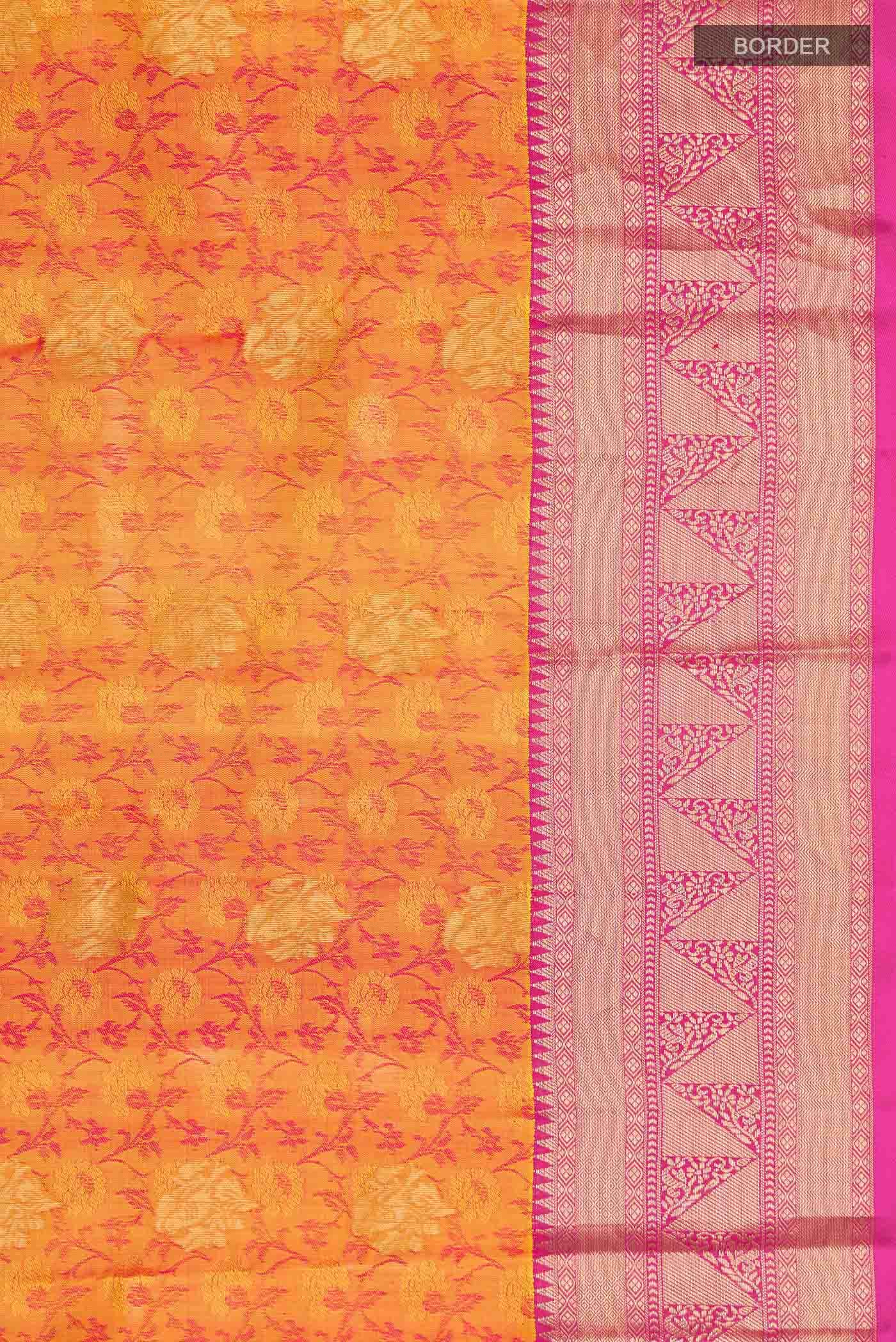 Mustard Kanchipuram Silk Saree