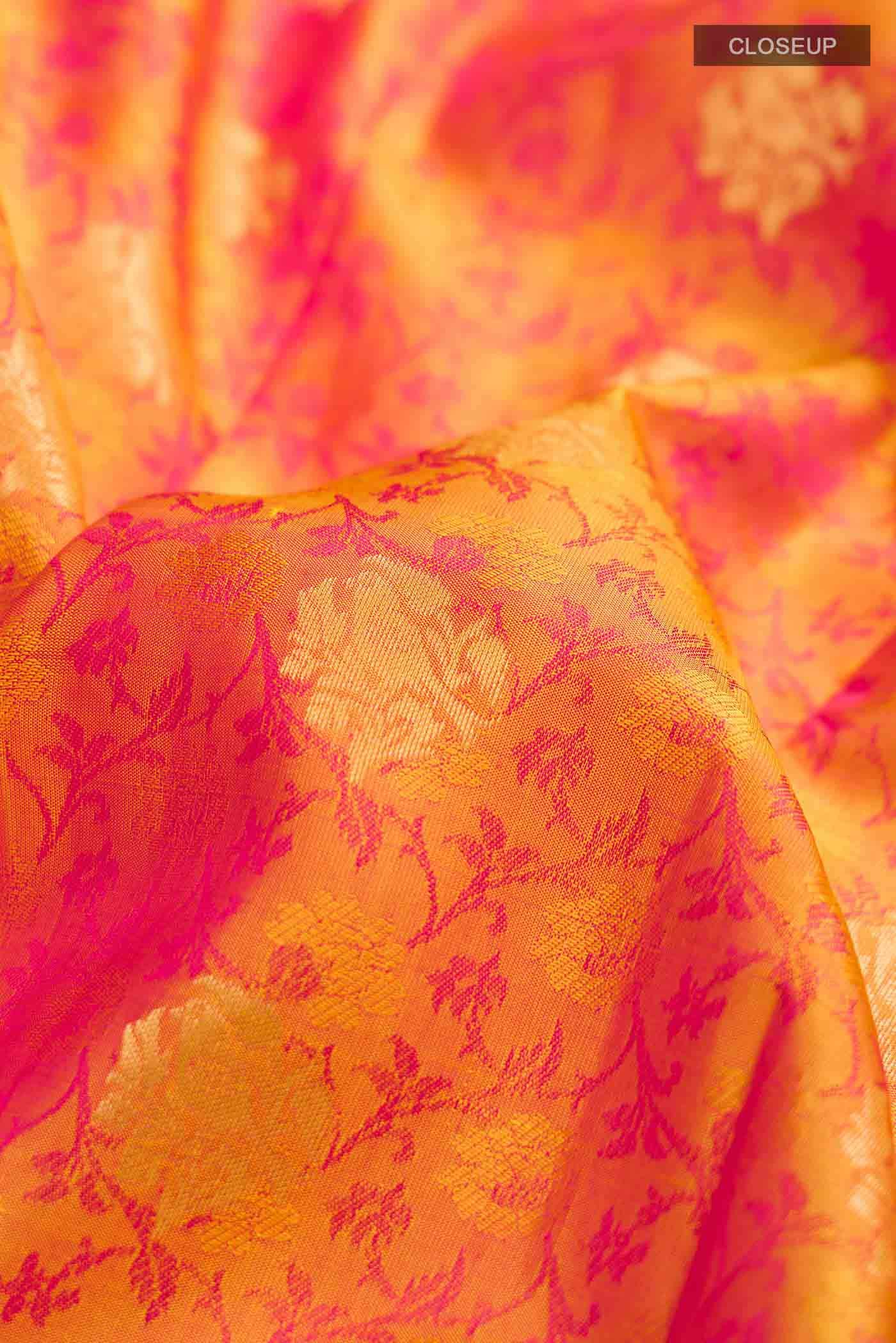 Mustard Kanchipuram Silk Saree