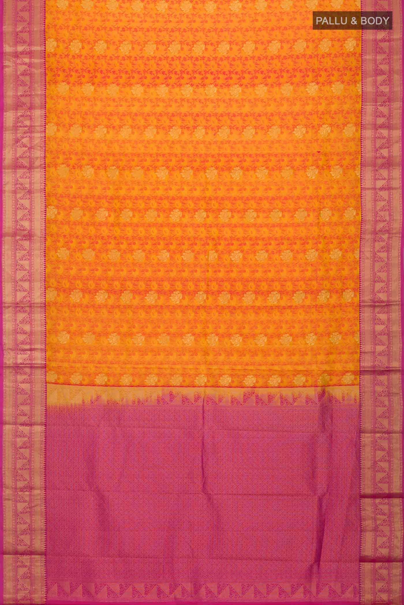Mustard Kanchipuram Silk Saree