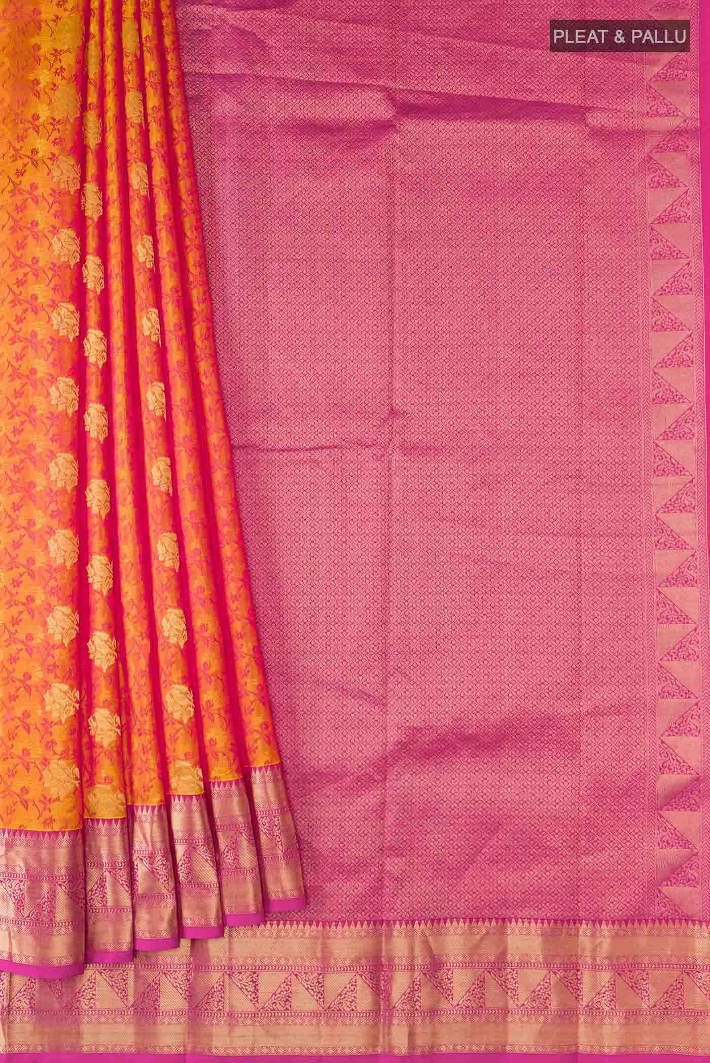 Mustard Kanchipuram Silk Saree