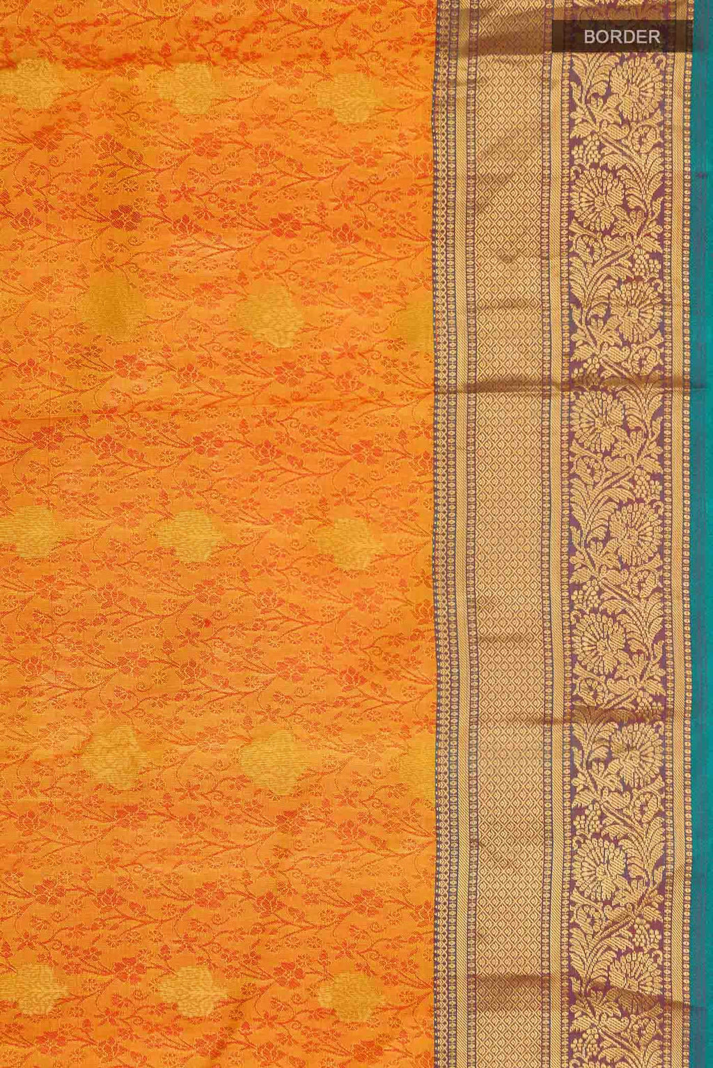 Mustard Kanchipuram Silk Saree