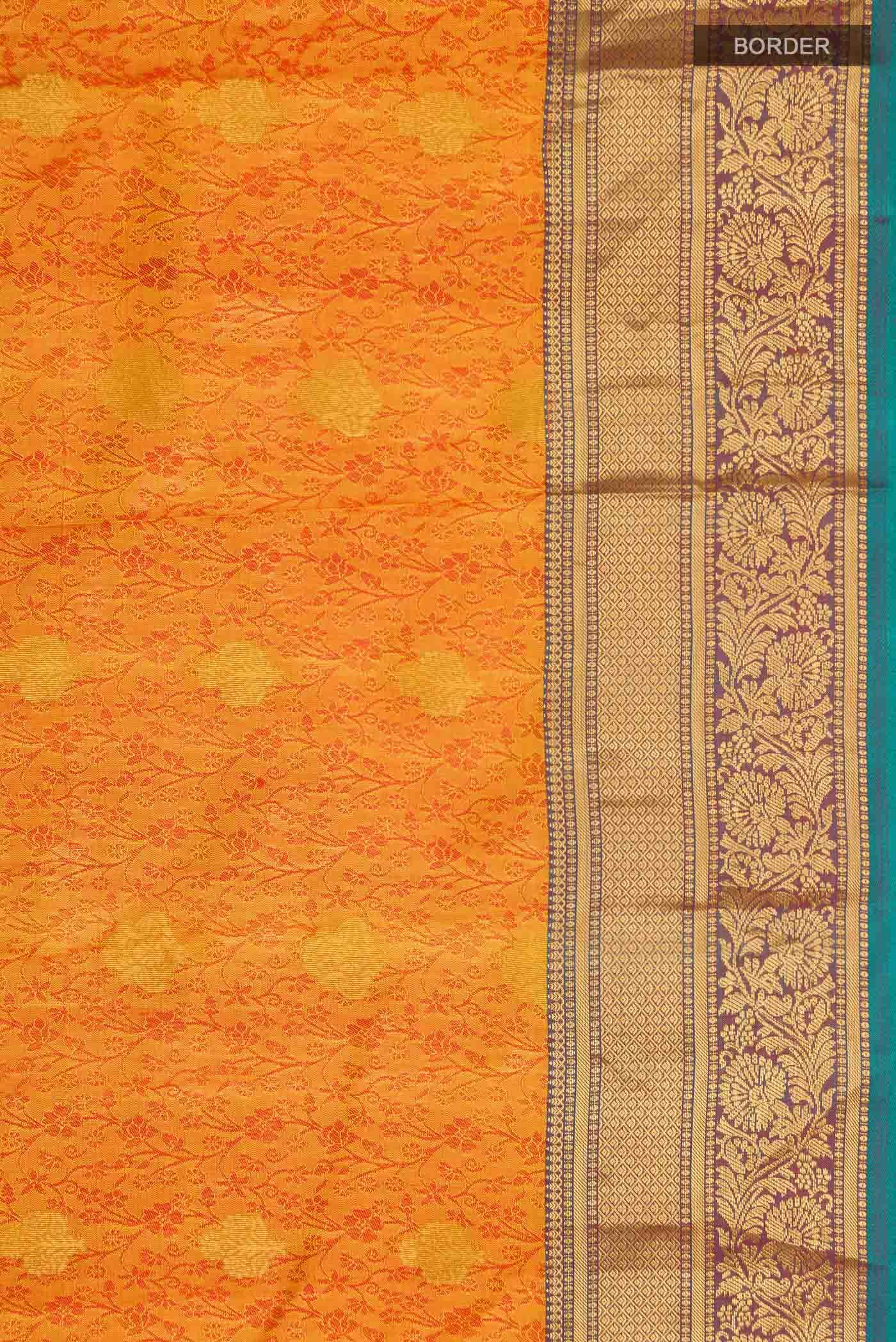 Mustard Kanchipuram Silk Saree