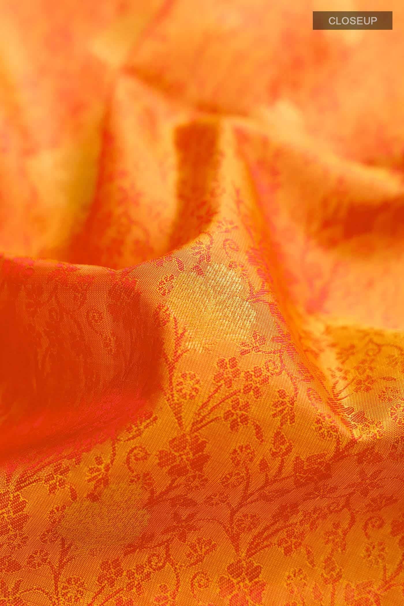 Mustard Kanchipuram Silk Saree