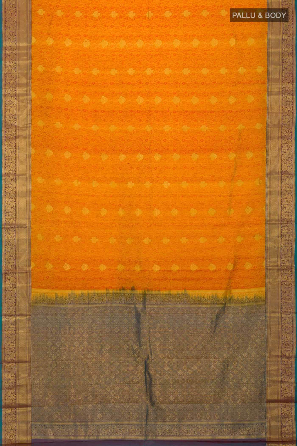 Mustard Kanchipuram Silk Saree