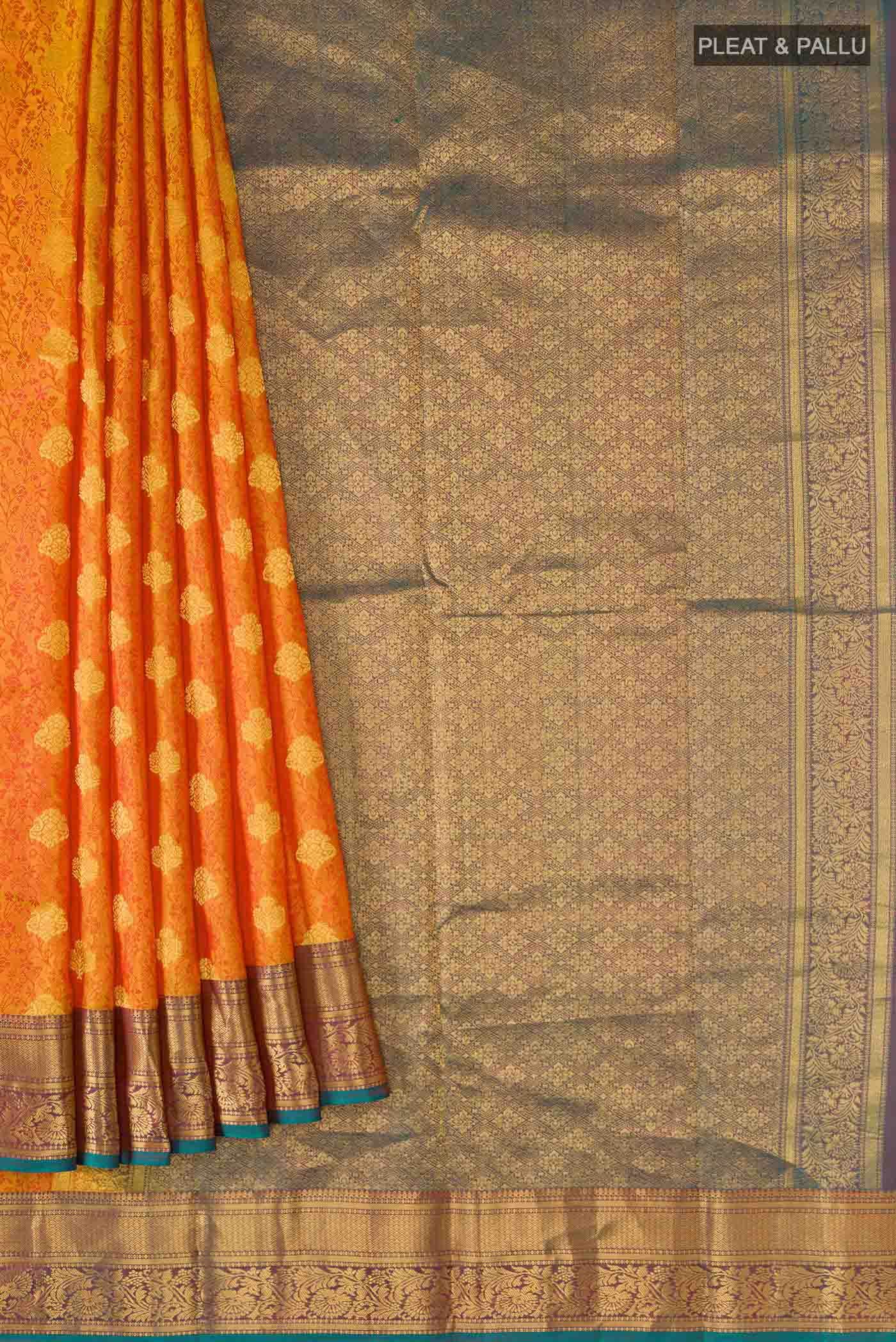 Mustard Kanchipuram Silk Saree