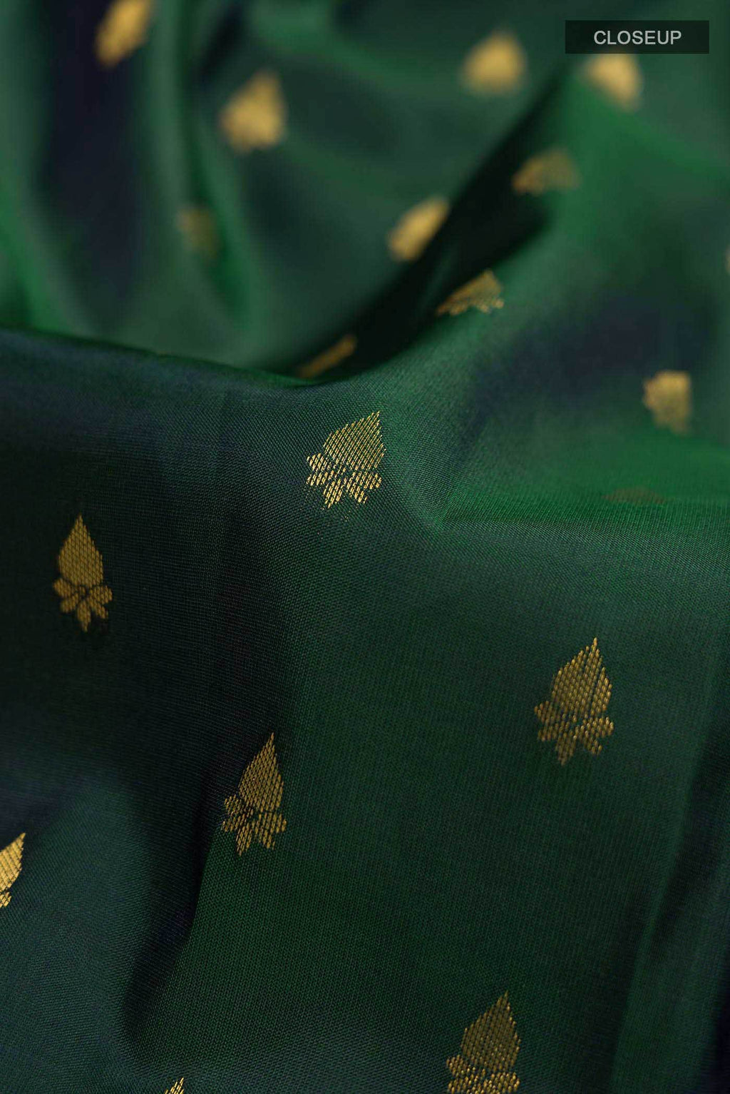 Bottle Green Kanchipuram Silk Saree