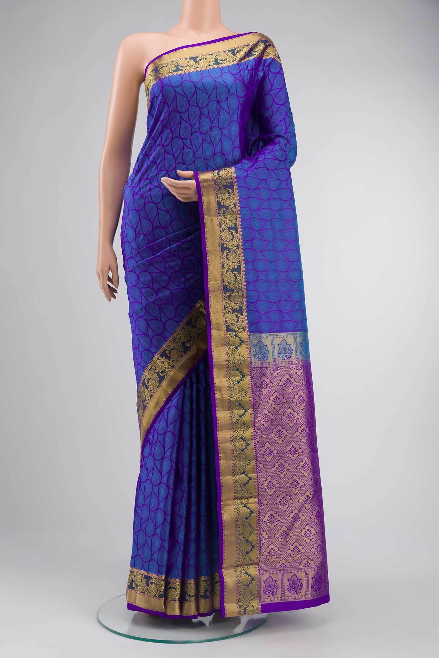 Blue Kanchipuram Silk Saree