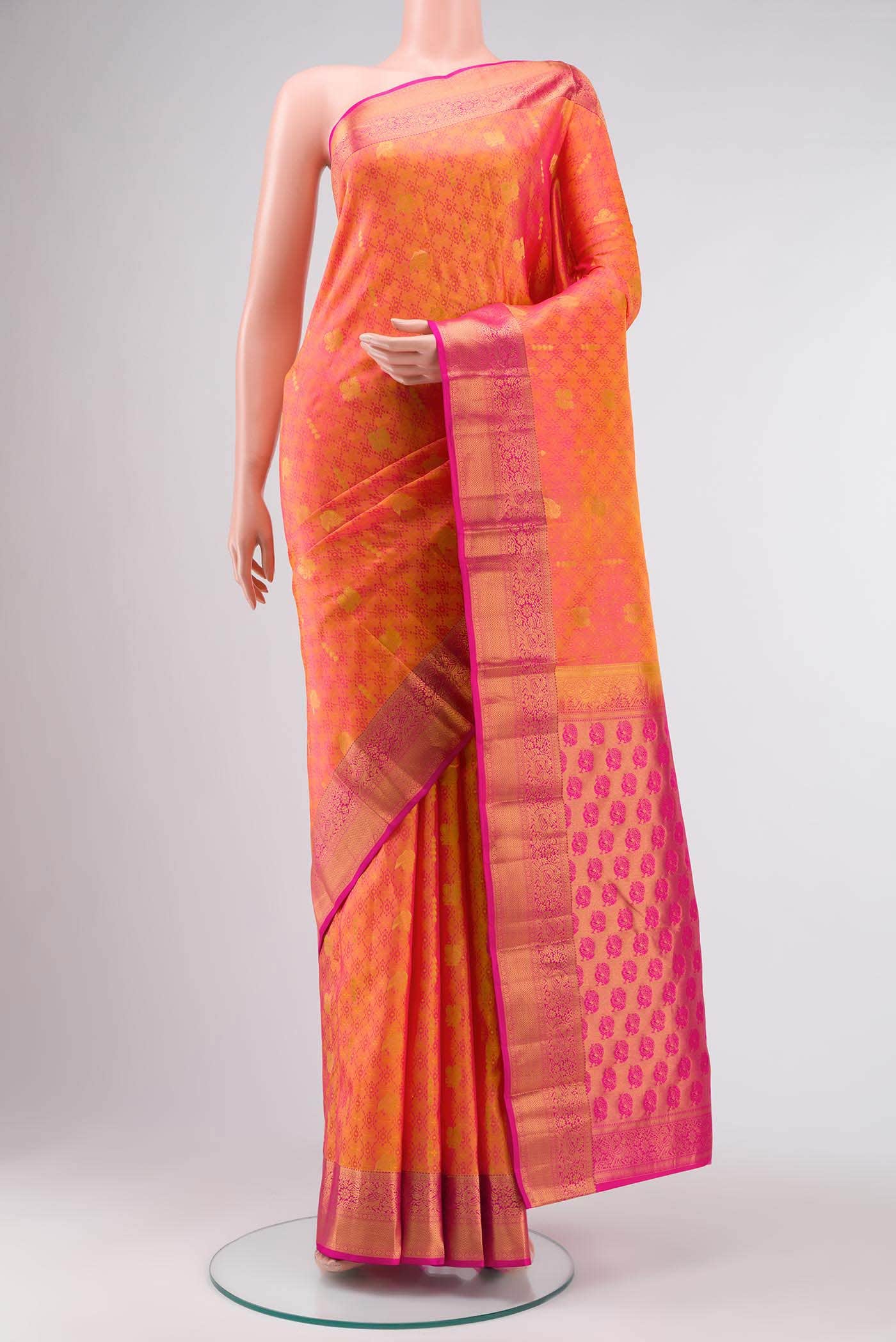 Orange Kanchipuram Silk Saree