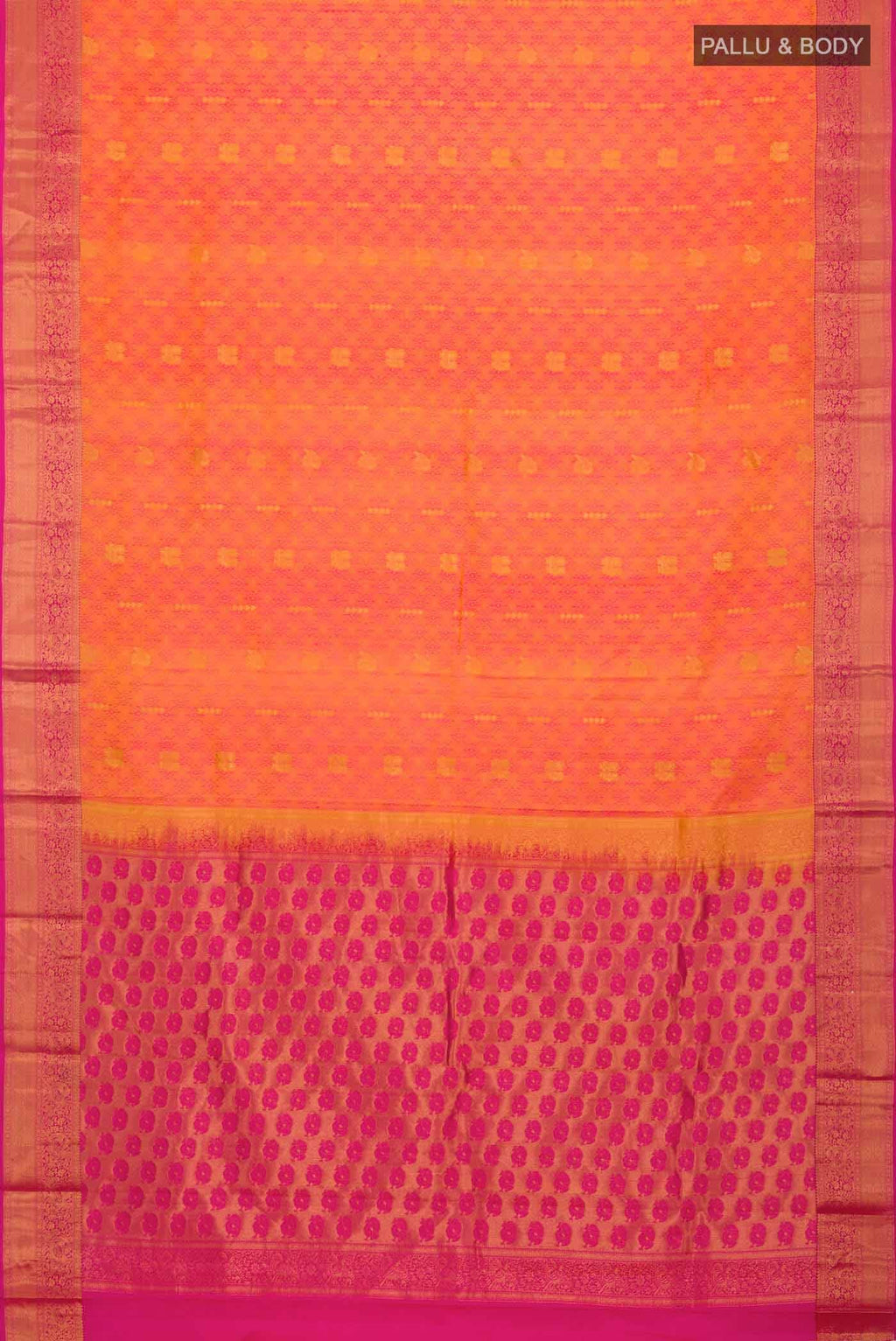 Orange Kanchipuram Silk Saree