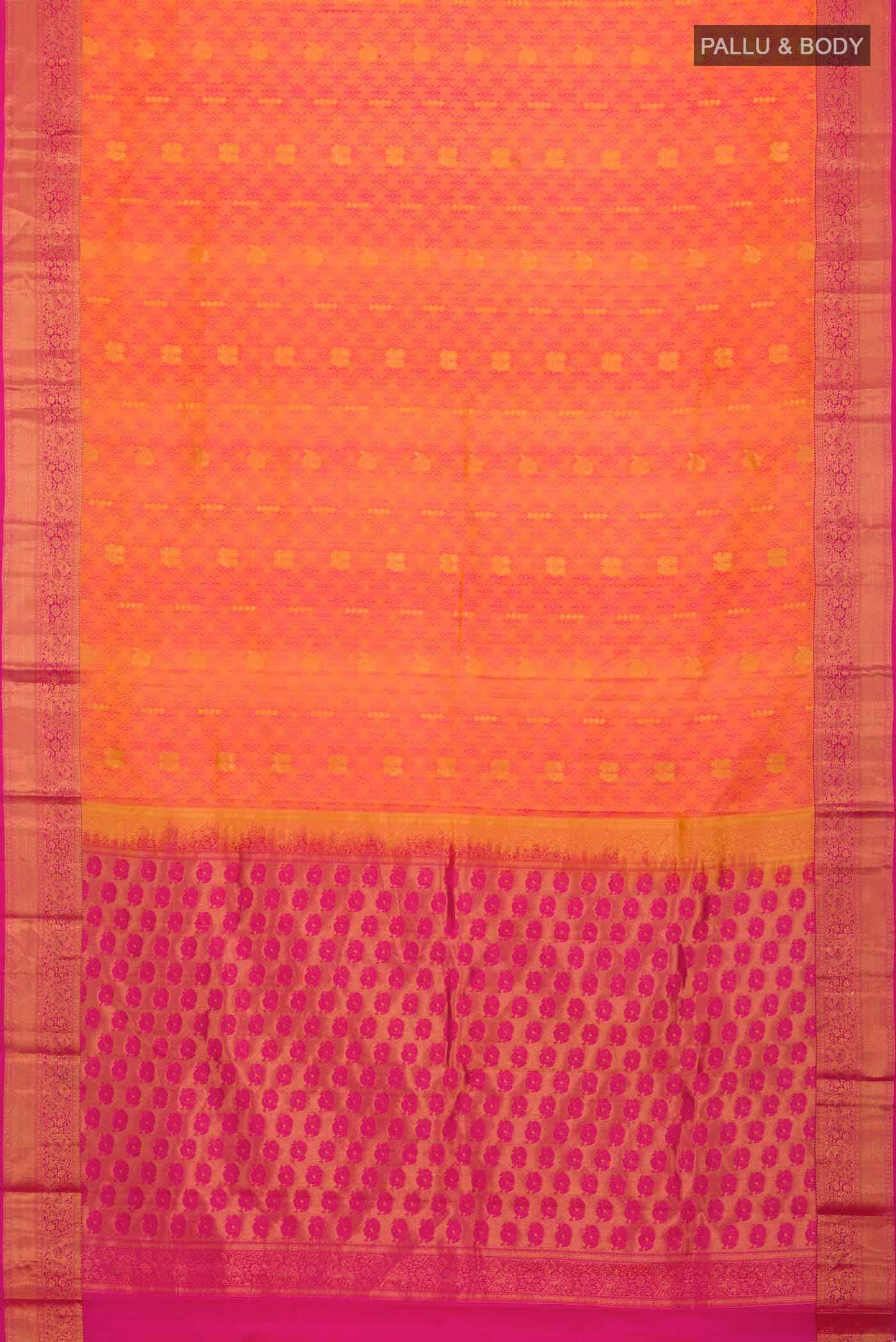 Orange Kanchipuram Silk Saree