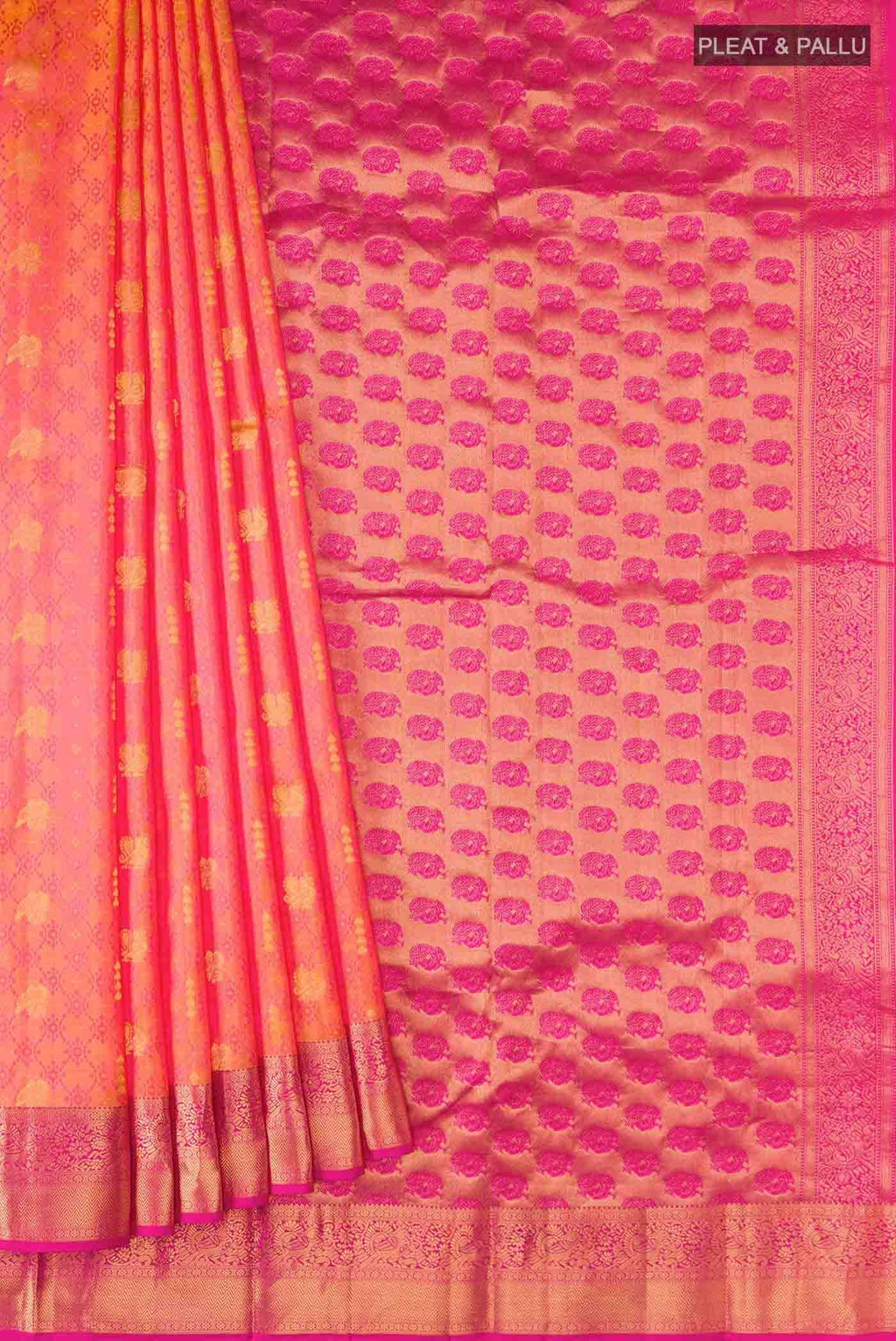 Orange Kanchipuram Silk Saree