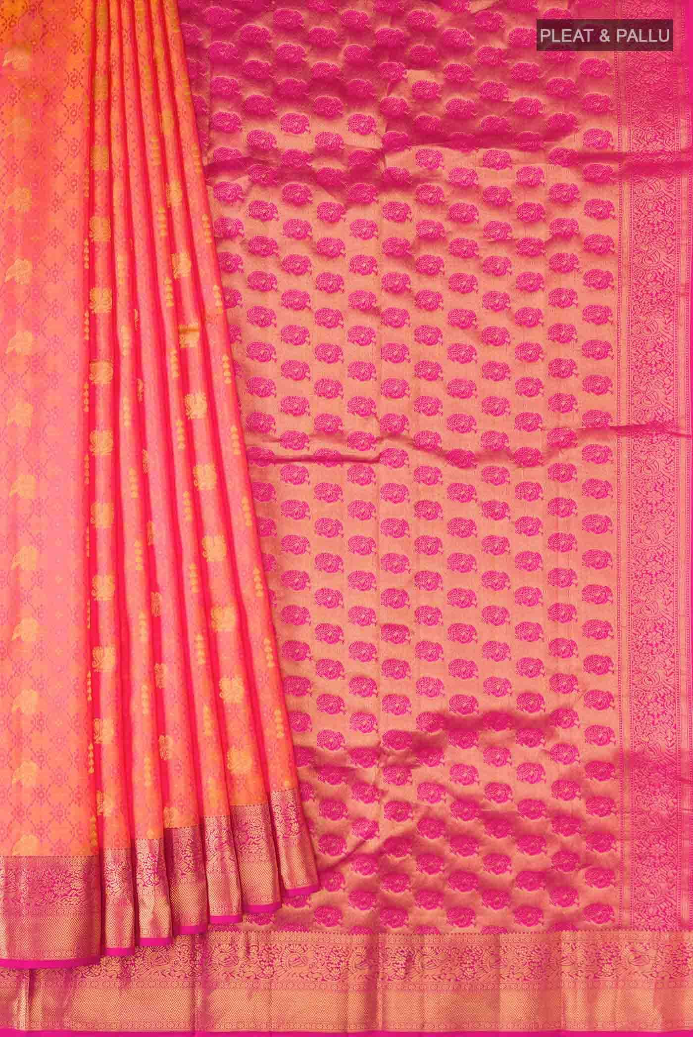 Orange Kanchipuram Silk Saree
