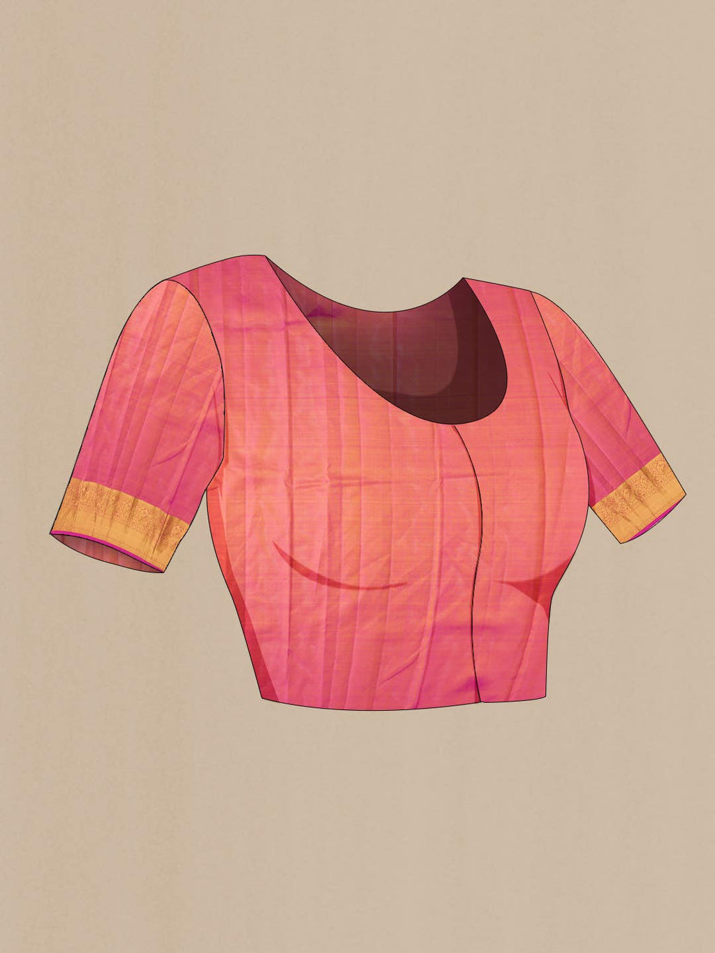 Beige Kanchipuram Silk Saree