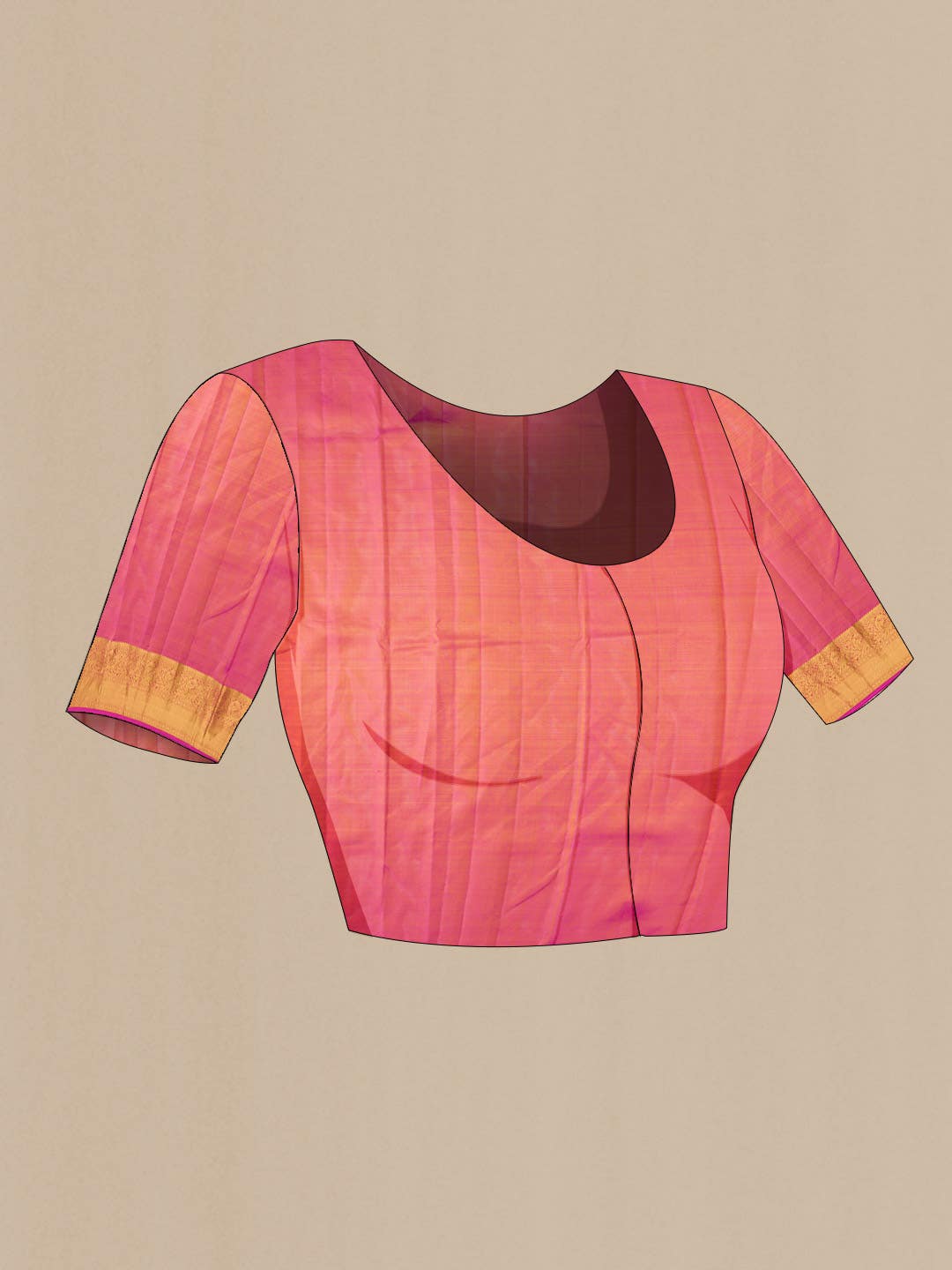 Beige Kanchipuram Silk Saree