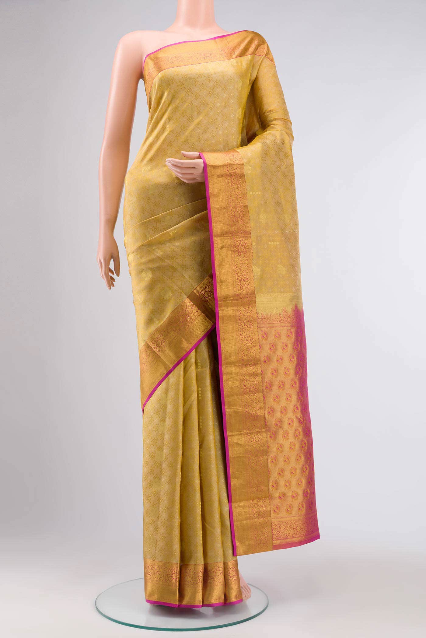 Beige Kanchipuram Silk Saree