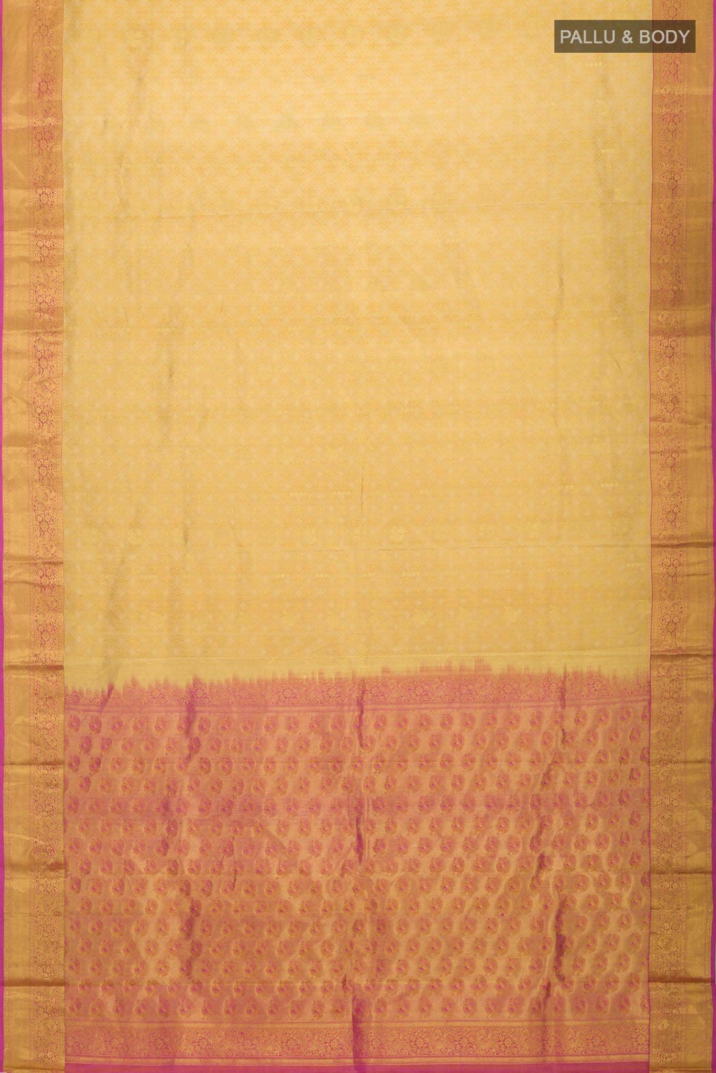 Beige Kanchipuram Silk Saree