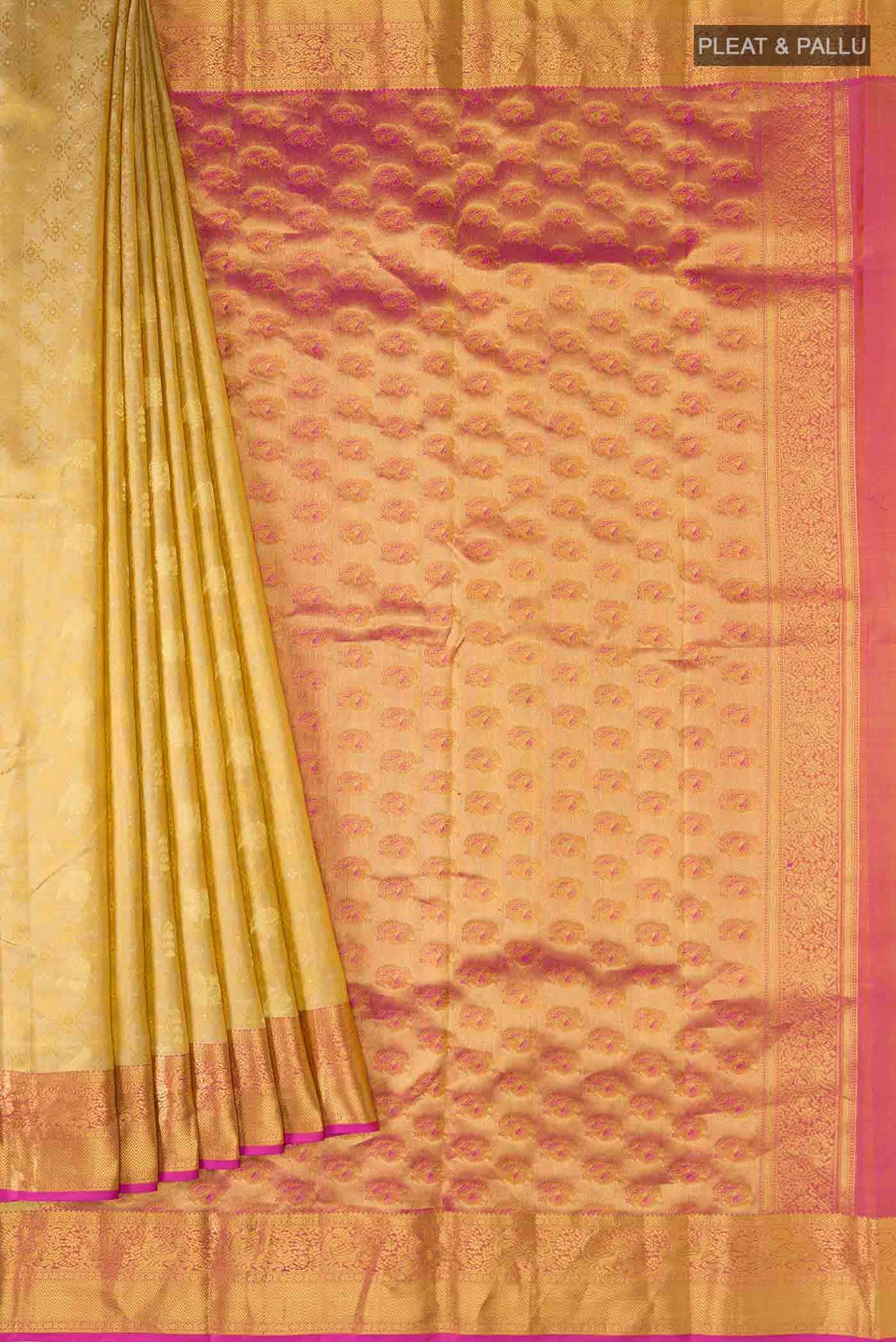 Beige Kanchipuram Silk Saree