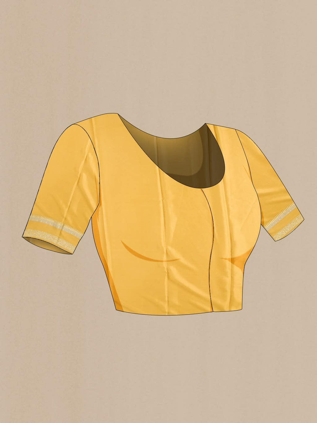 Yellow Mysore Crepe Saree