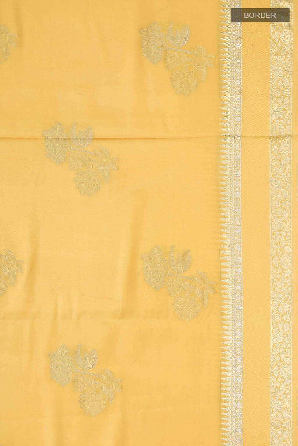 Yellow Mysore Crepe Saree