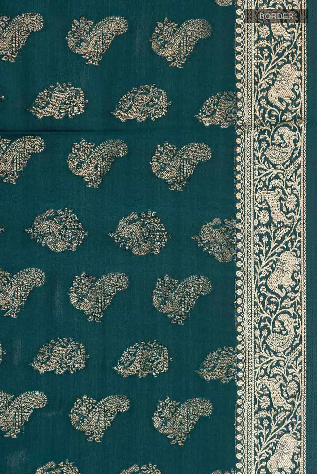 Blue Mysore Crepe Saree