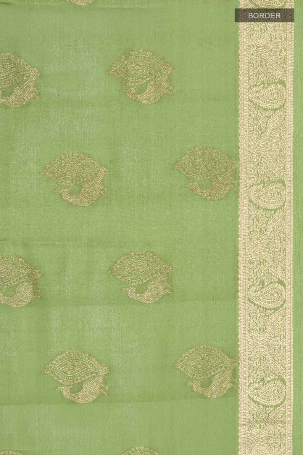 Green Mysore Crepe Saree
