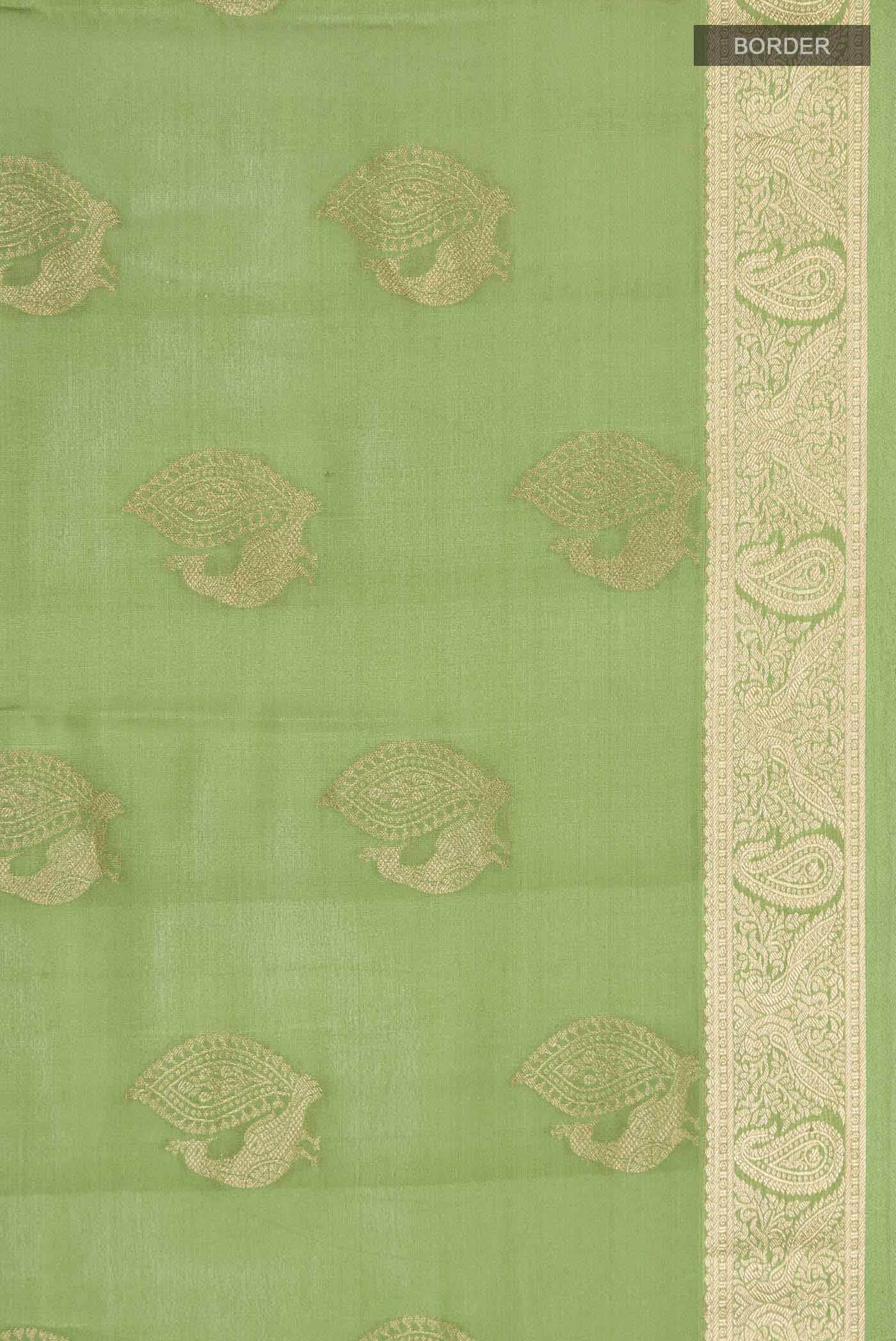 Green Mysore Crepe Saree