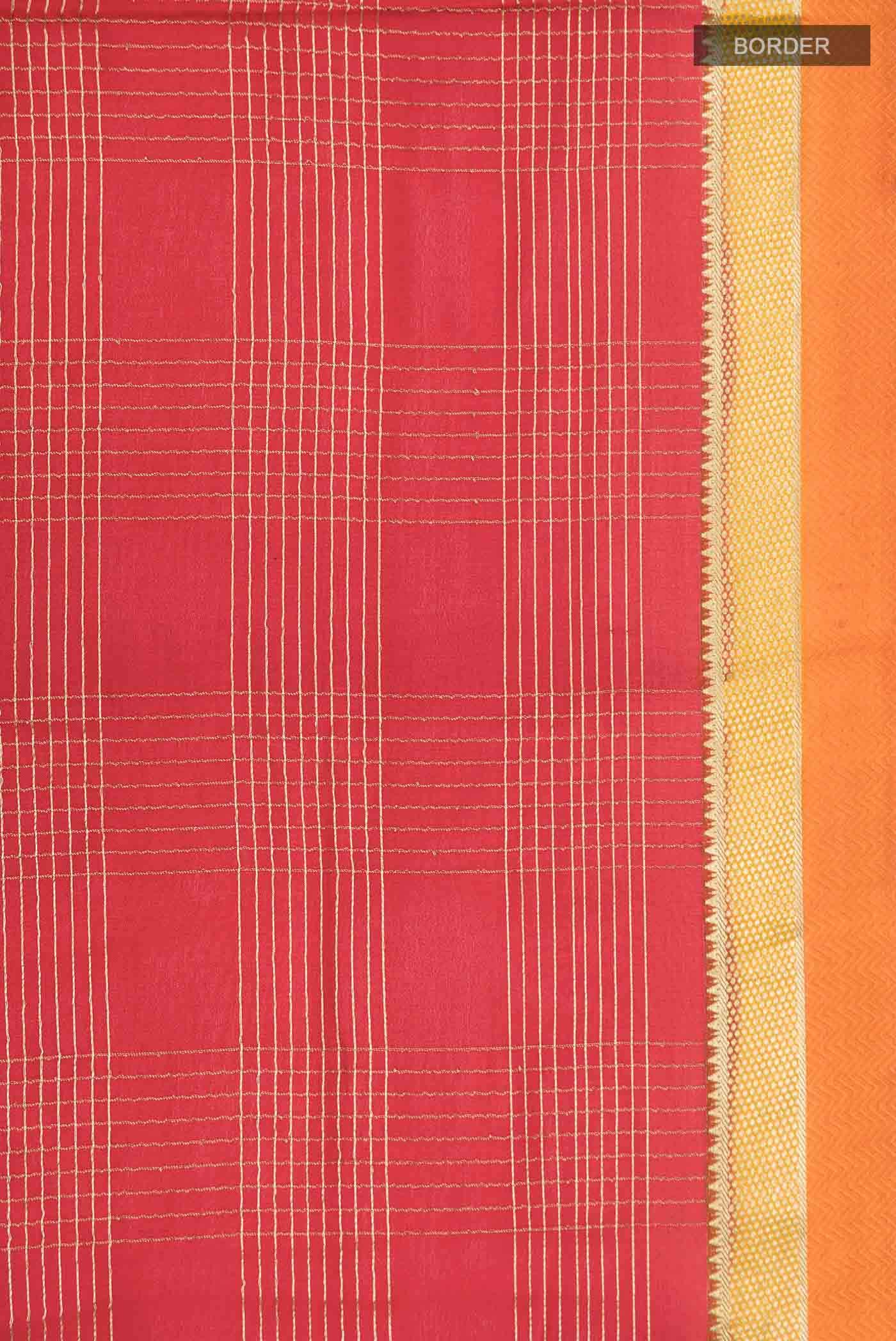 Red Mysore Crepe Saree