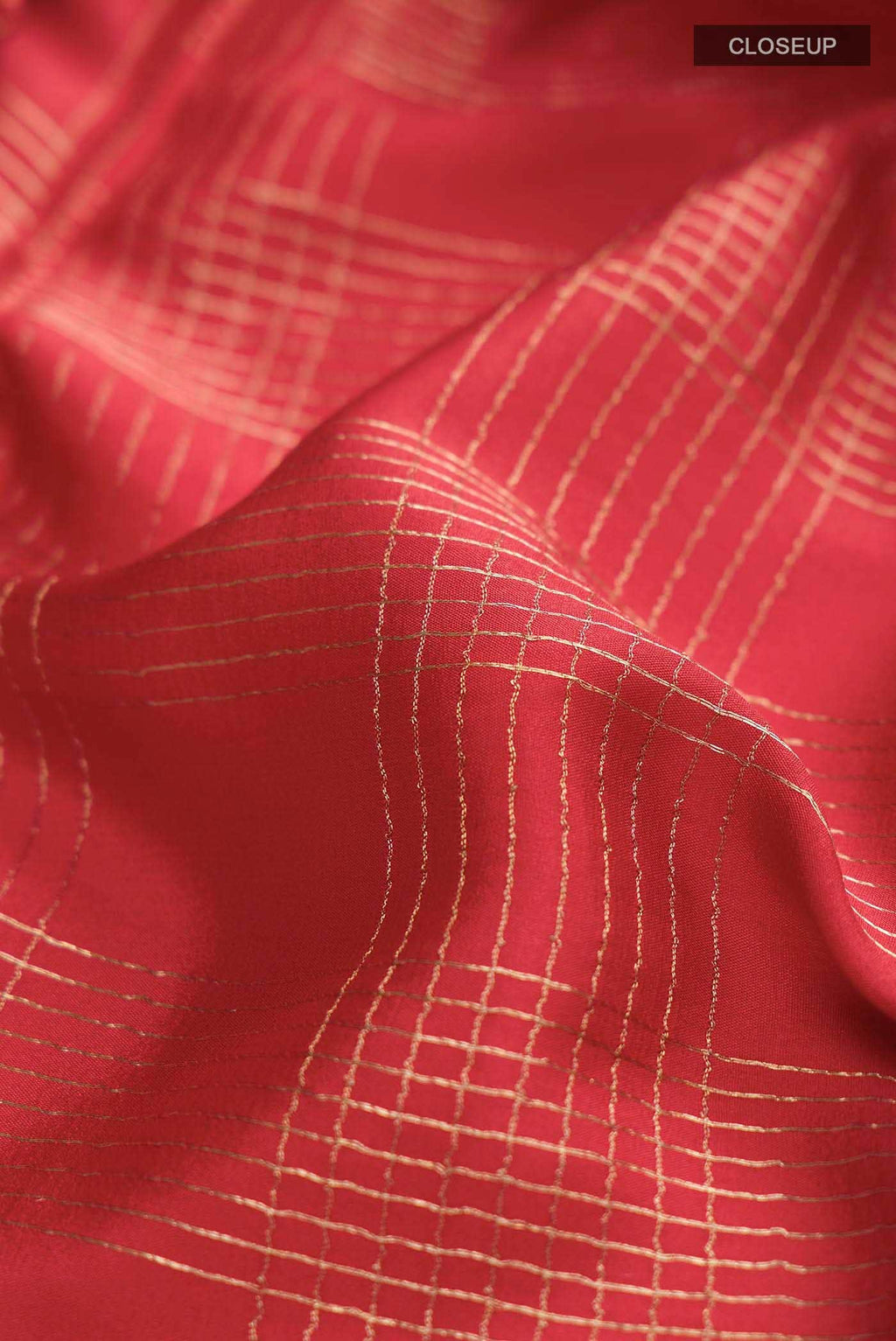Red Mysore Crepe Saree