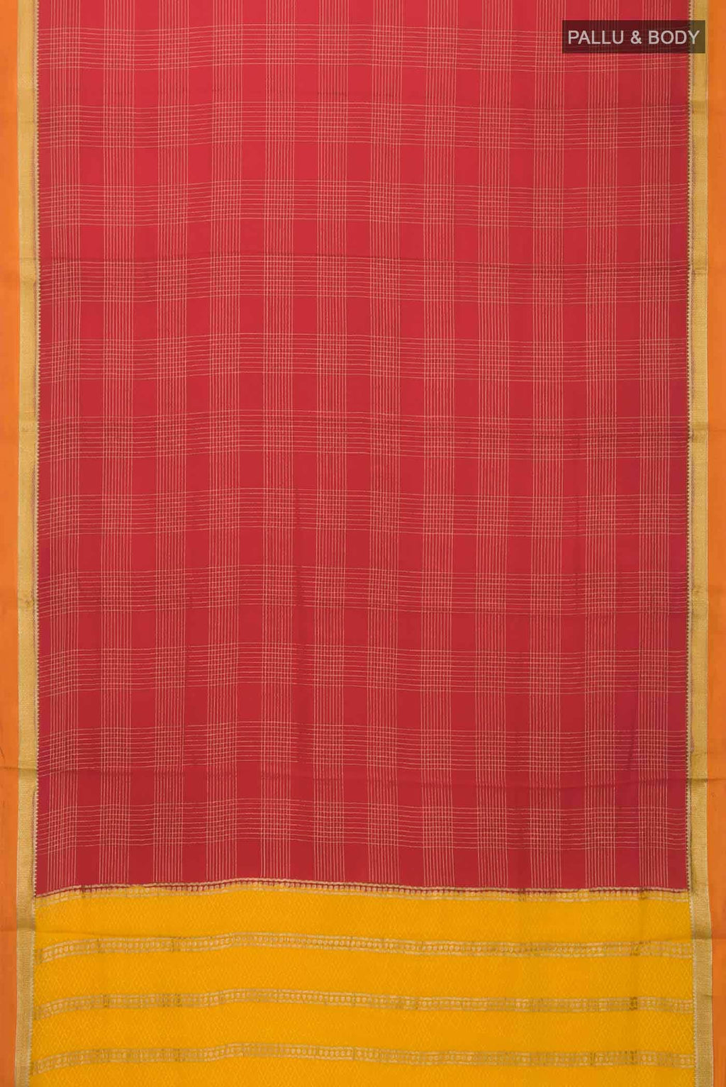 Red Mysore Crepe Saree
